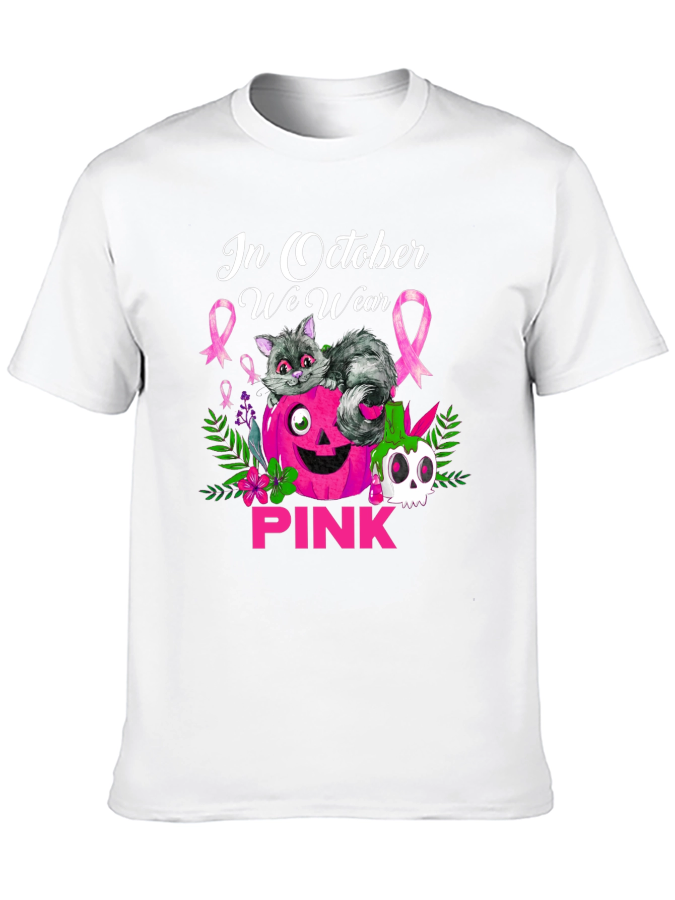 In October We Wear Pink Breast Cancer Awareness T-Shirt