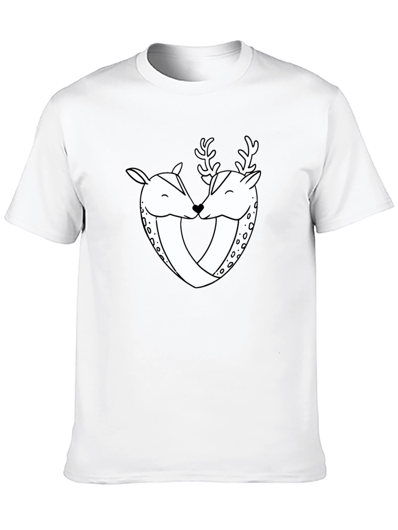 Deer Love Graphic Tee - Black Casual Shirt