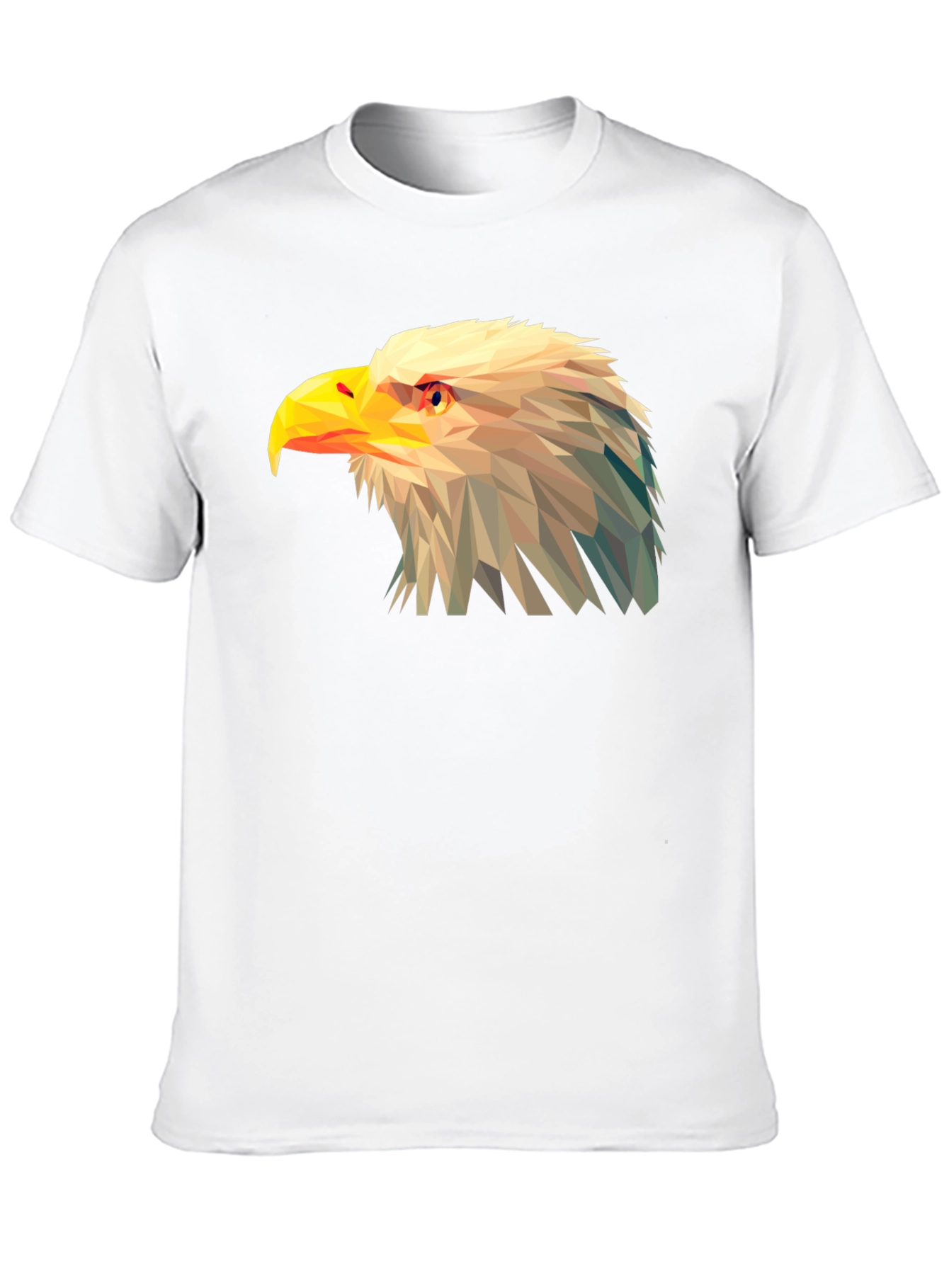 Geometric Eagle Graphic Tee - Black Cotton T-Shirt