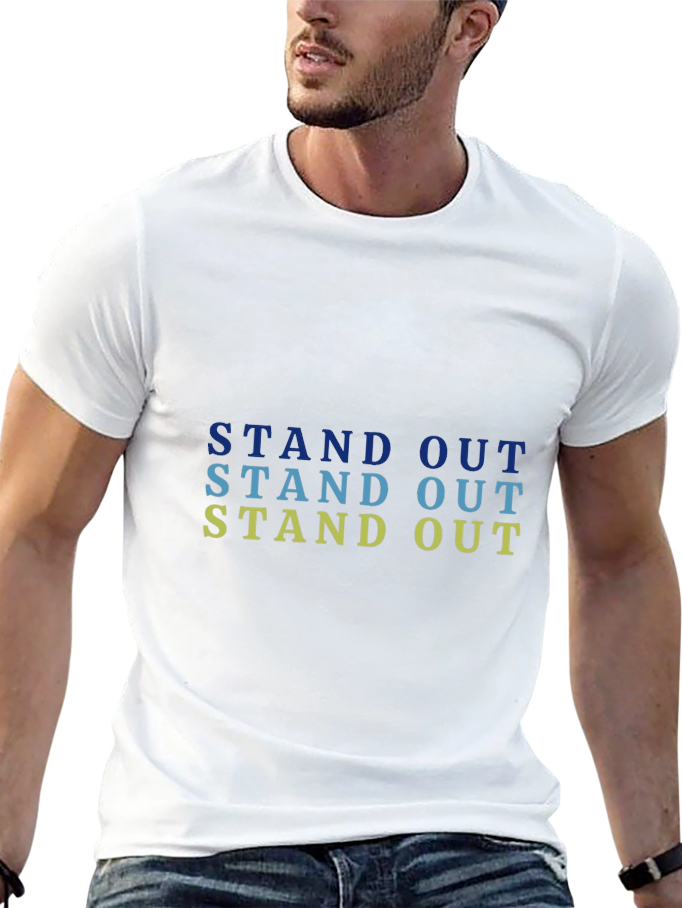 Stand Out Graphic Tee - Mens Black Cotton T-Shirt