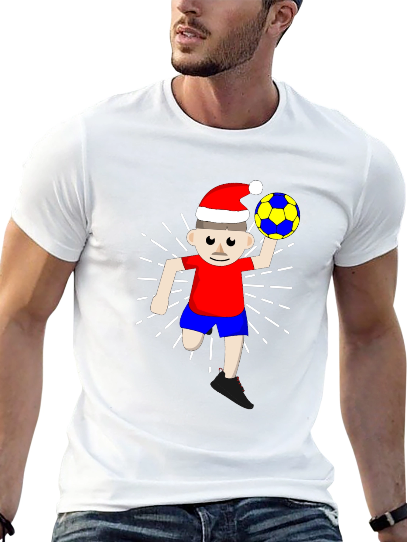 Festive Soccer Player Graphic Tee