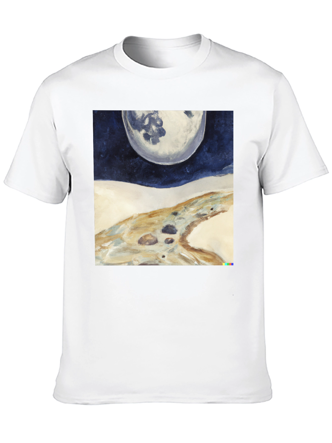 Lunar Landscape Graphic Tee - Modern Art Shirt