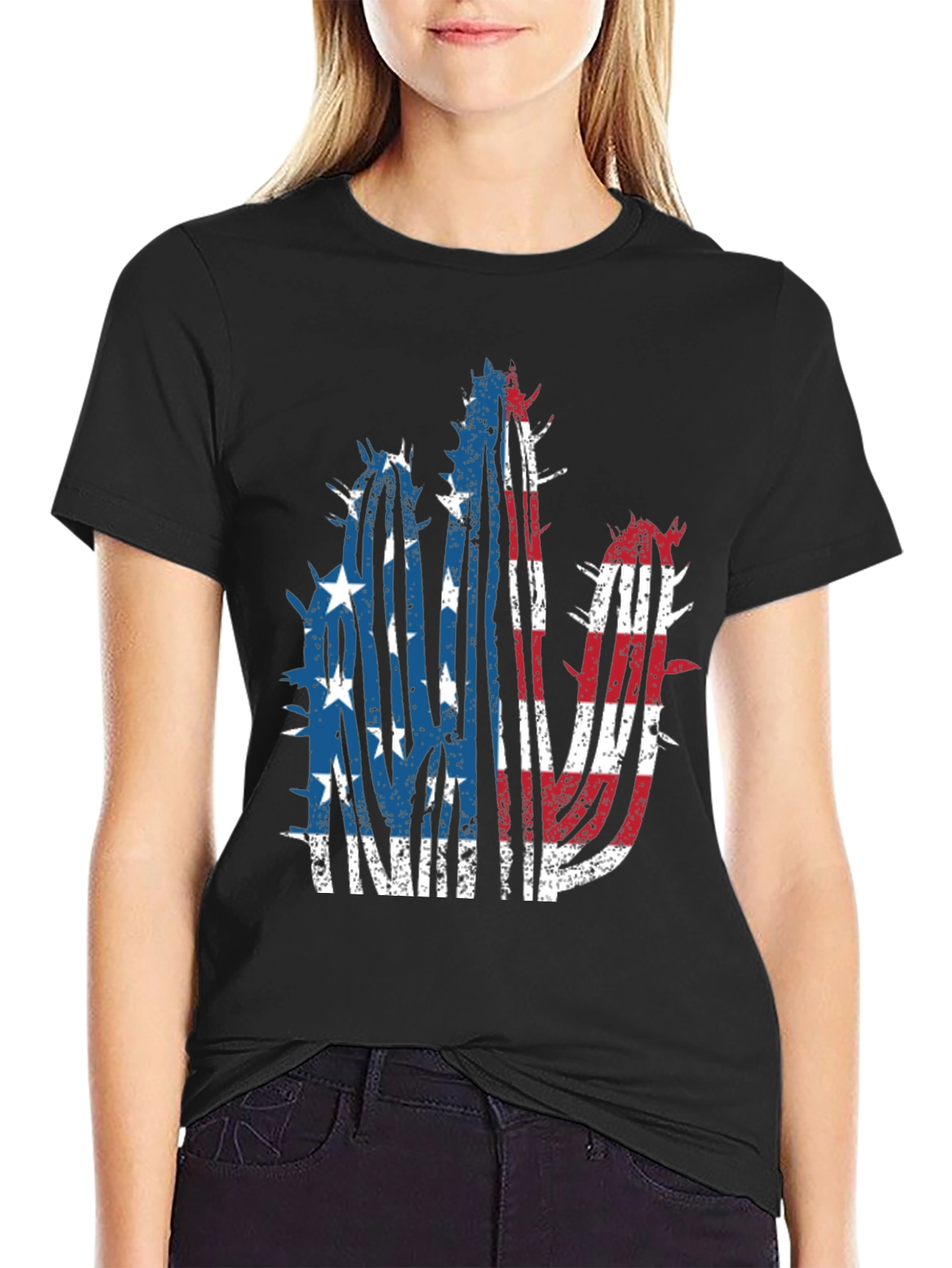 American Flag Cactus Graphic Tee