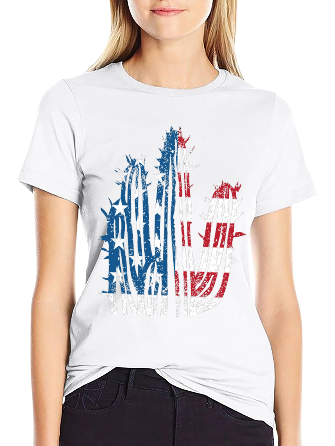 American Flag Cactus Graphic Tee