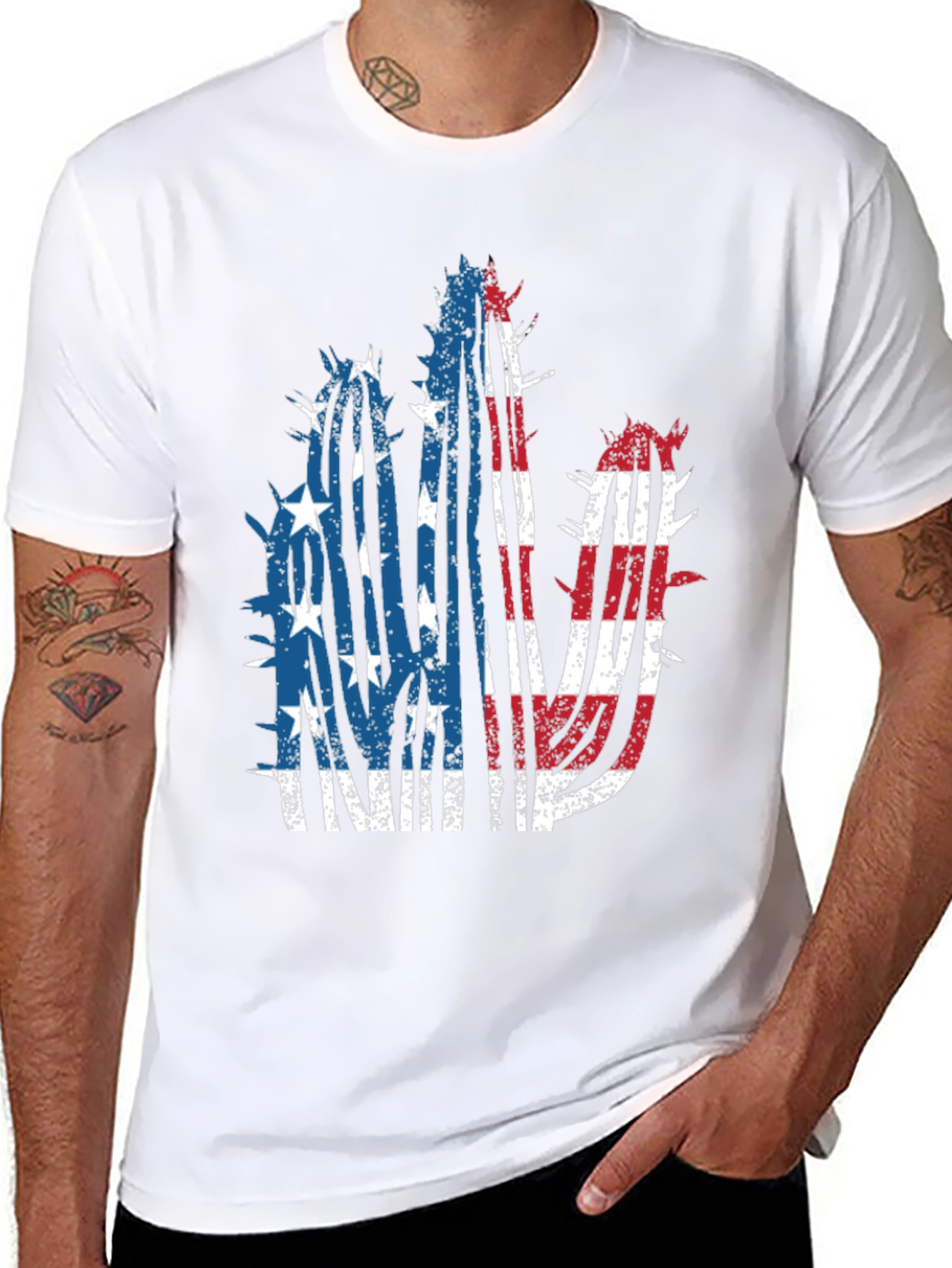 American Flag Cactus Graphic Tee