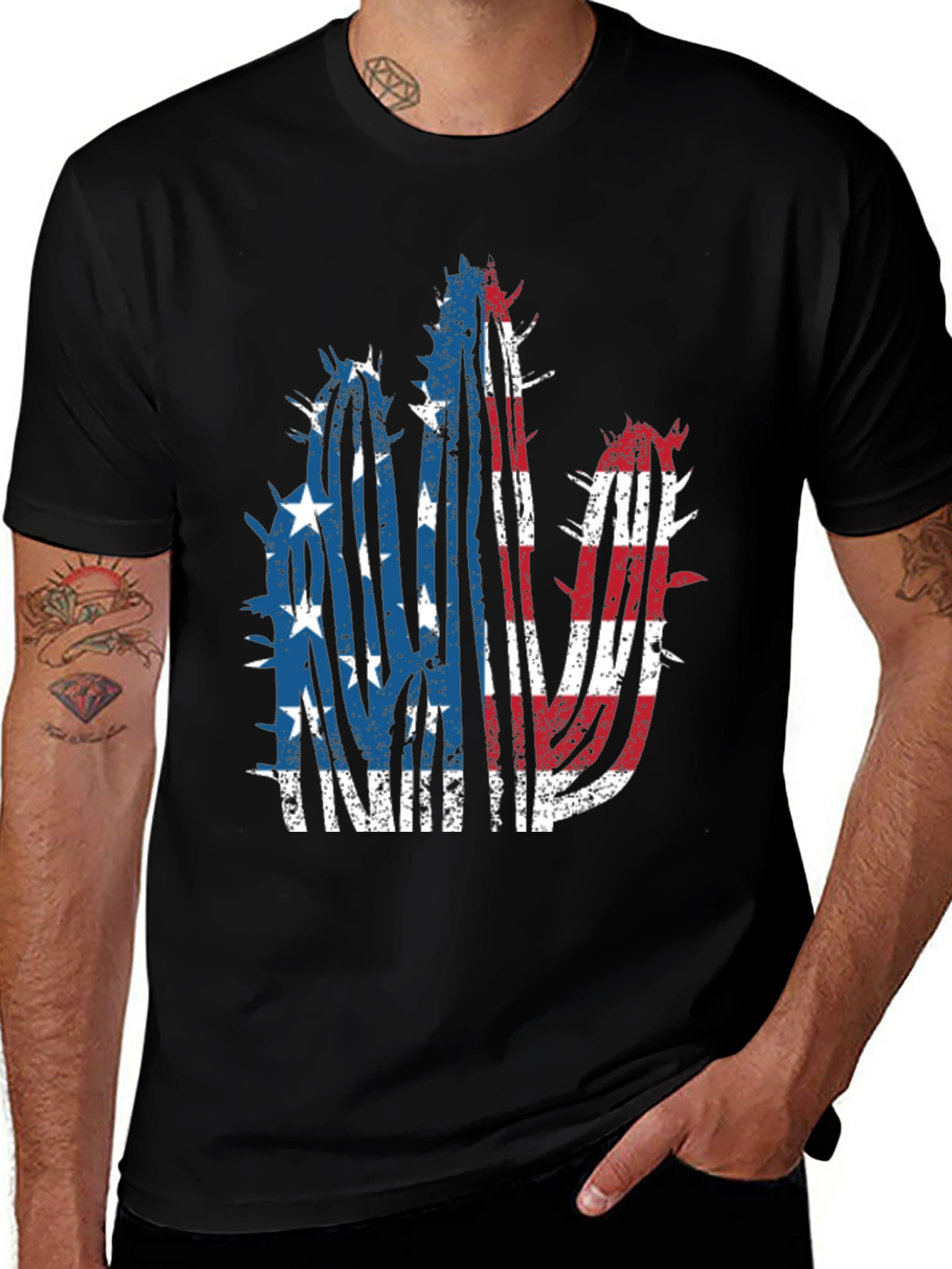 American Flag Cactus Graphic Tee