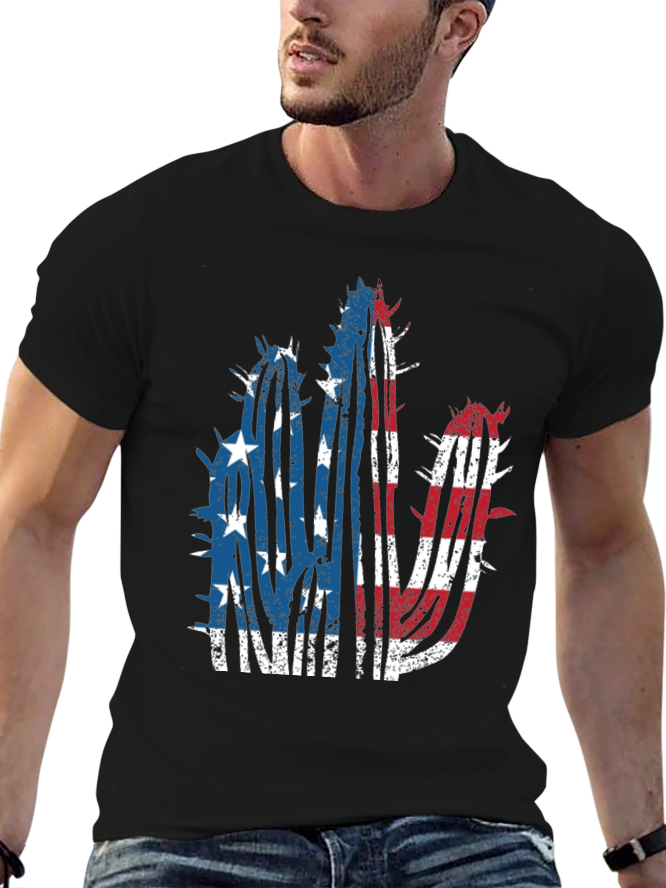 American Flag Cactus Graphic Tee
