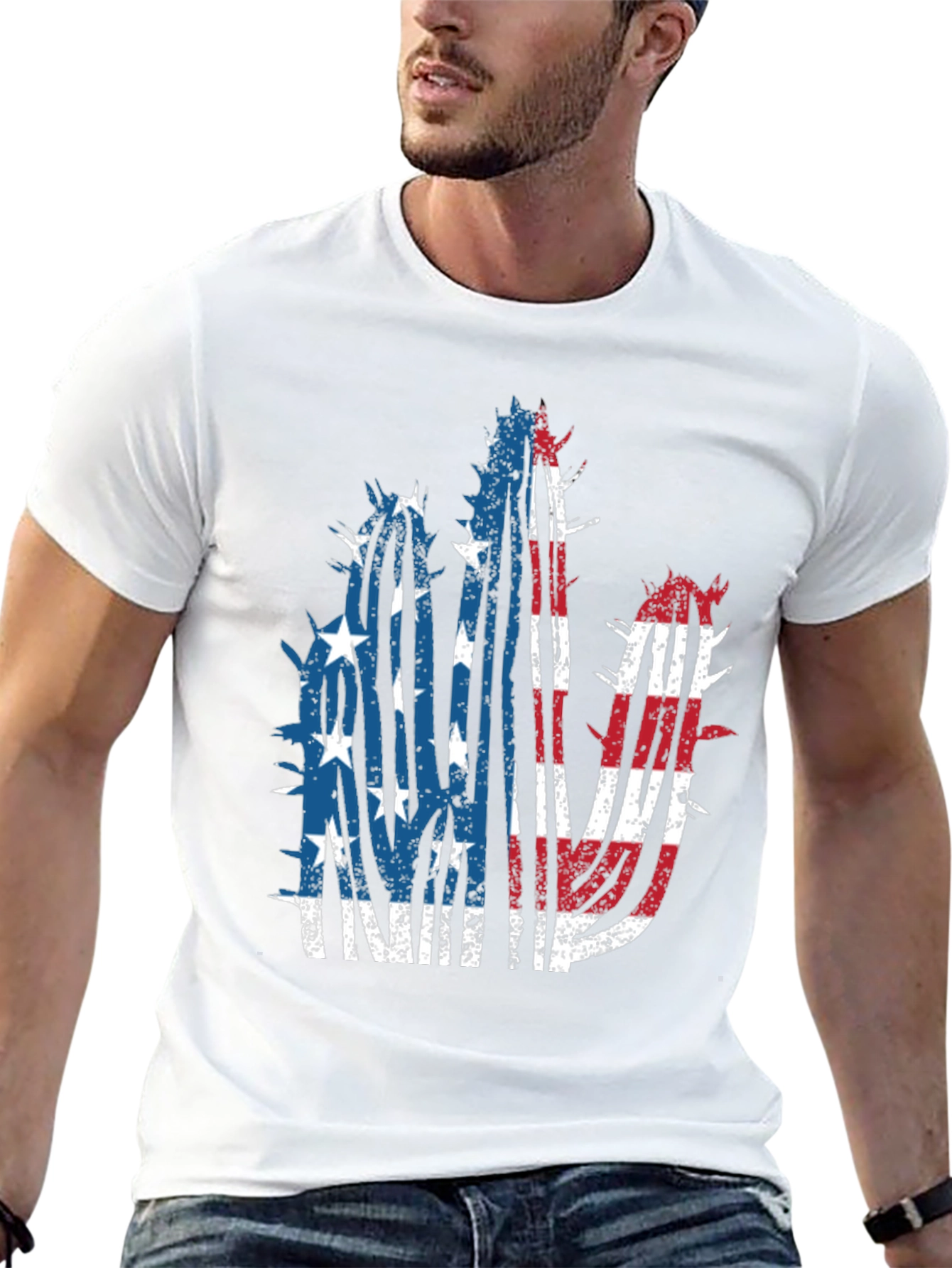 American Flag Cactus Graphic Tee