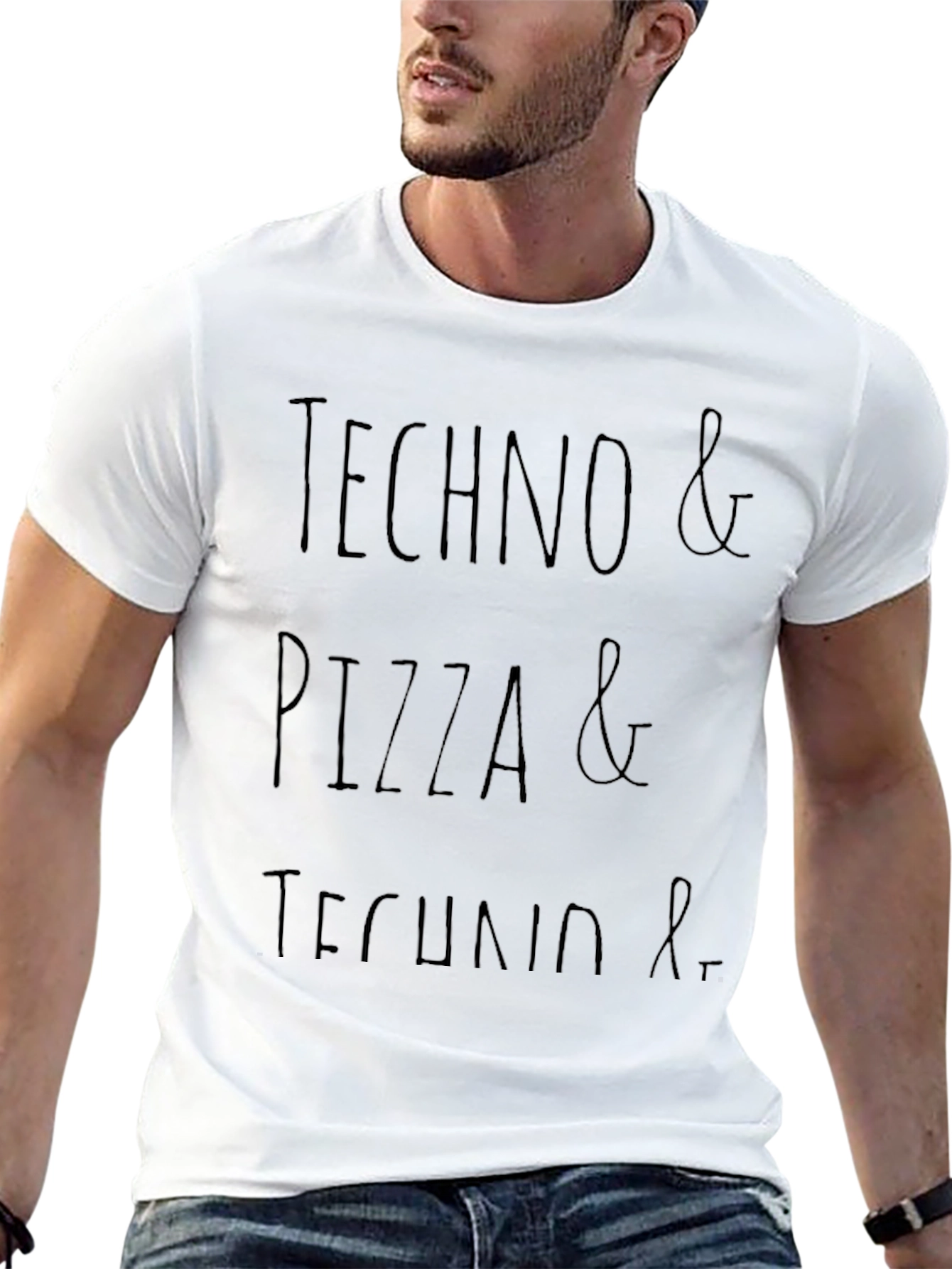 Techno & Pizza Graphic Tee