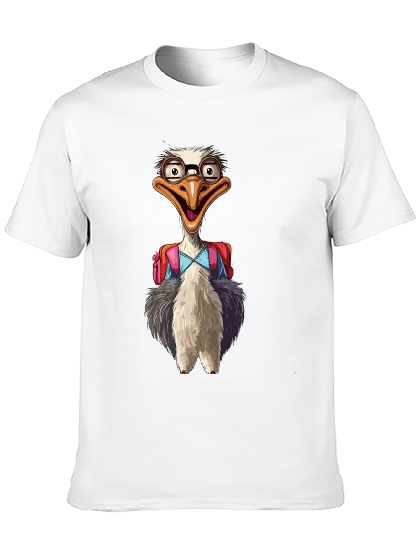 Funny Ostrich Graphic Tee - Back to School Bird