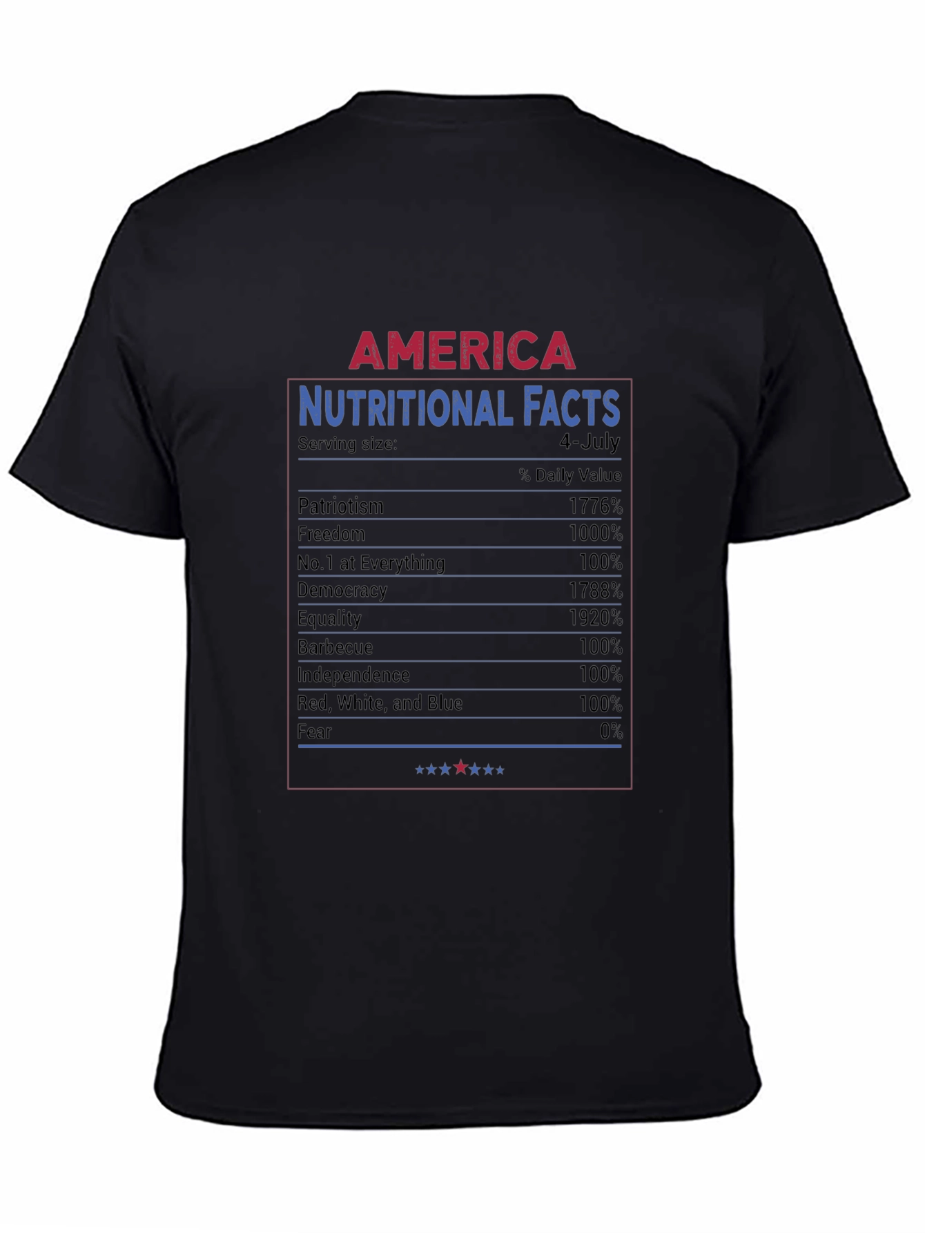 America Nutritional Facts Patriotic T-Shirt