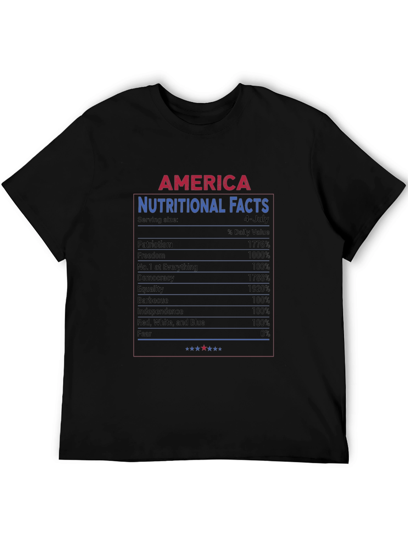 America Nutritional Facts Patriotic T-Shirt