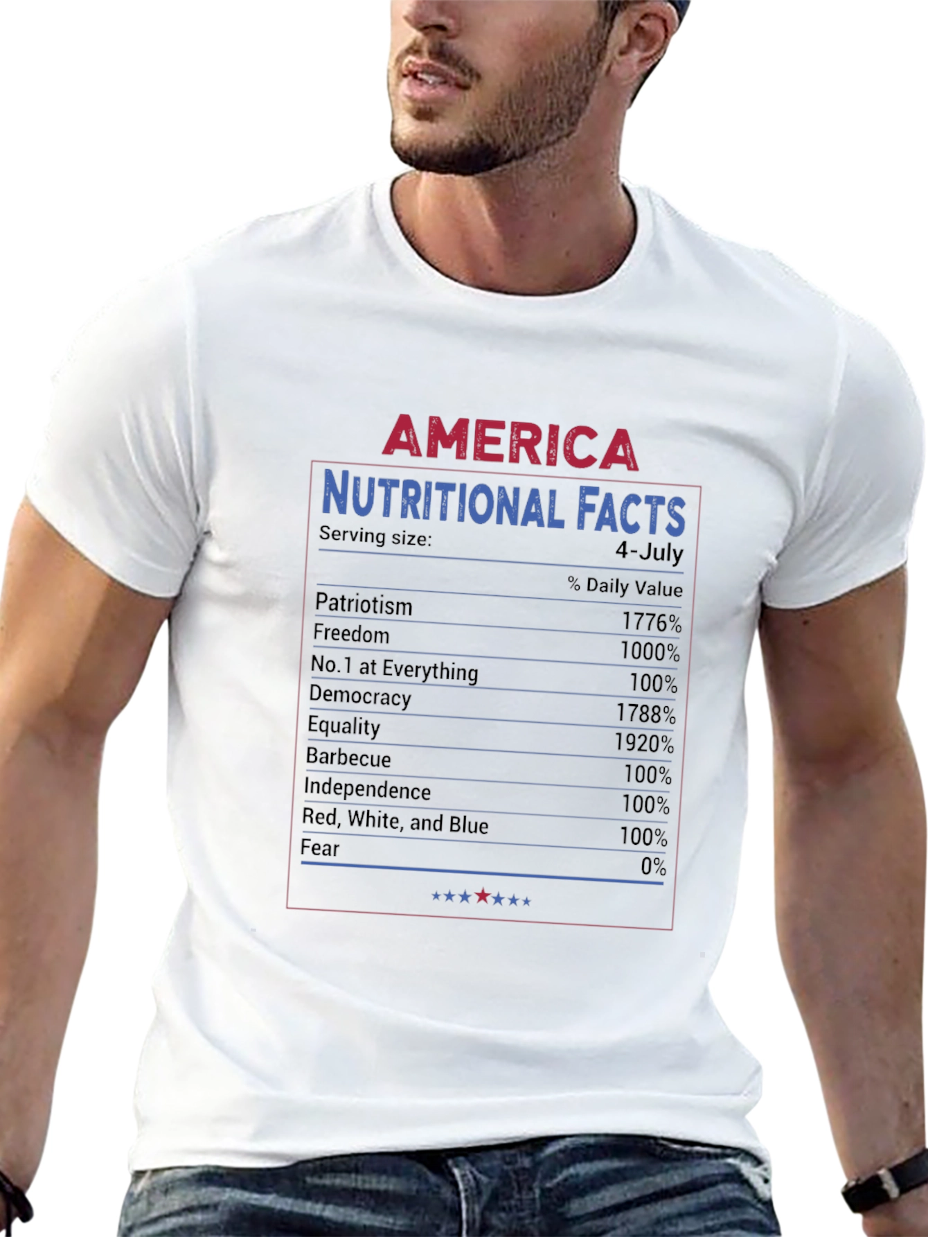 America Nutritional Facts Patriotic T-Shirt