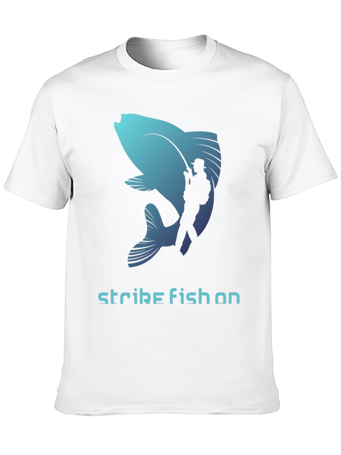 Strike Fish On T-Shirt - Fishing Lover Tee