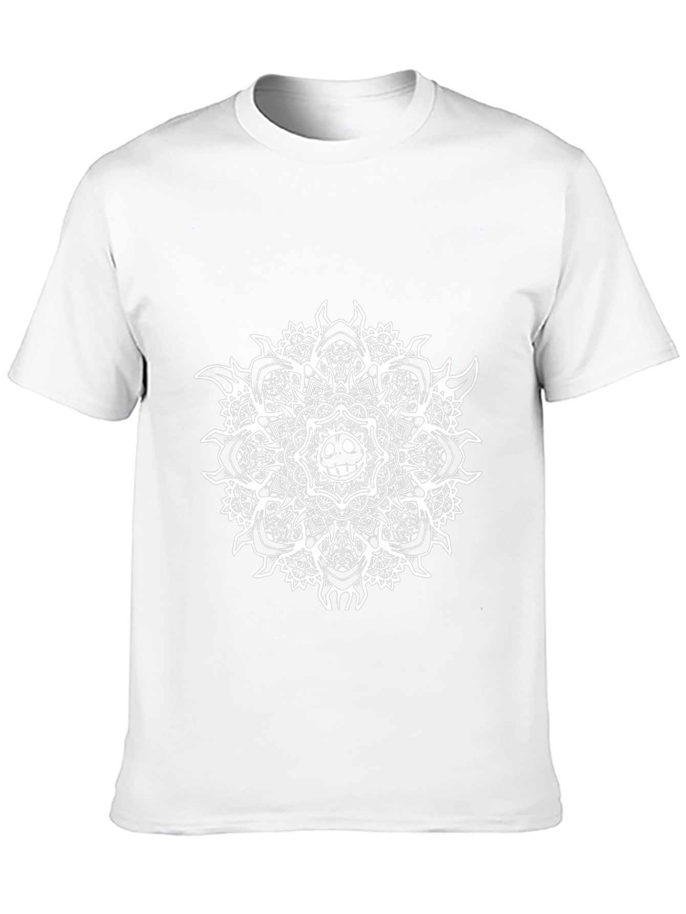Black T-Shirt with Grin Mandala Design