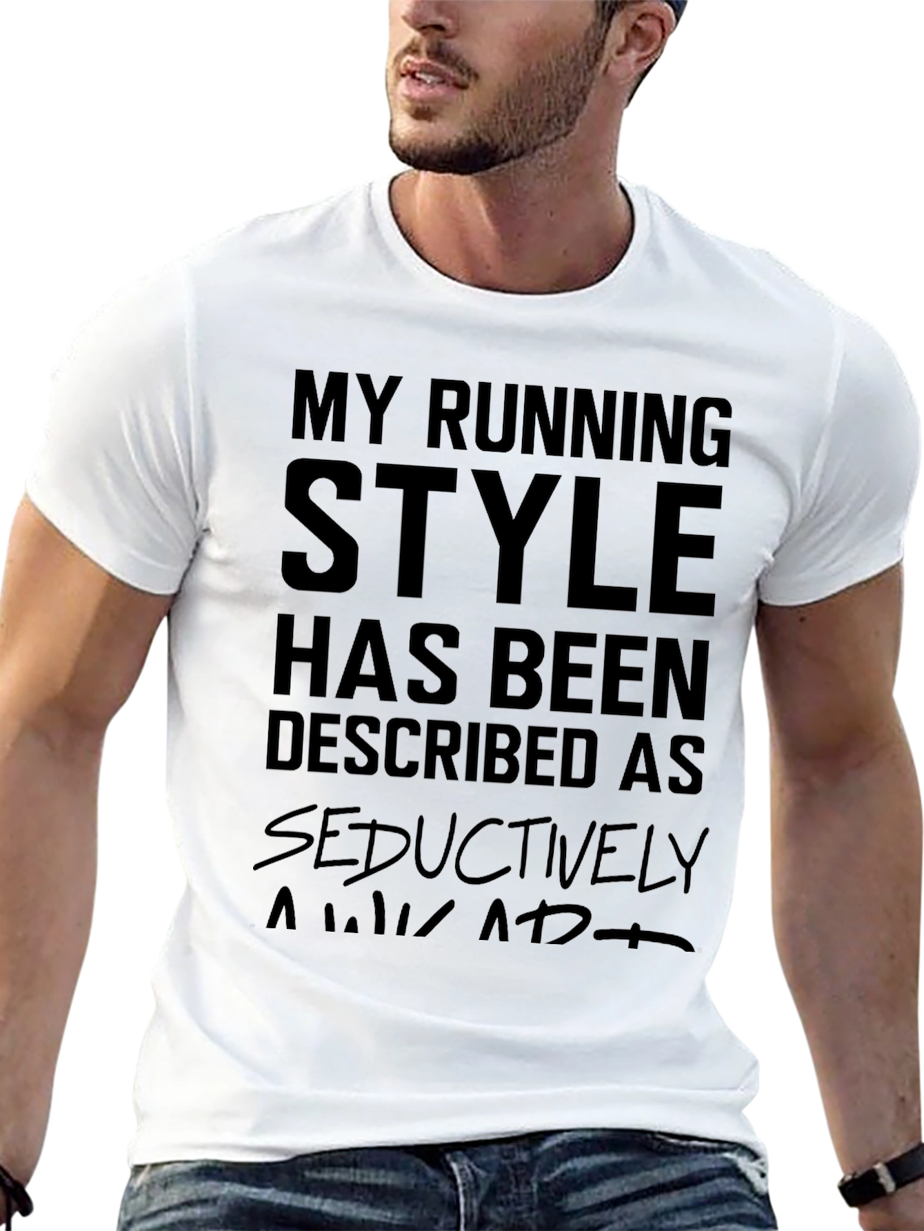 Seductively Awkward Running Style Graphic Tee