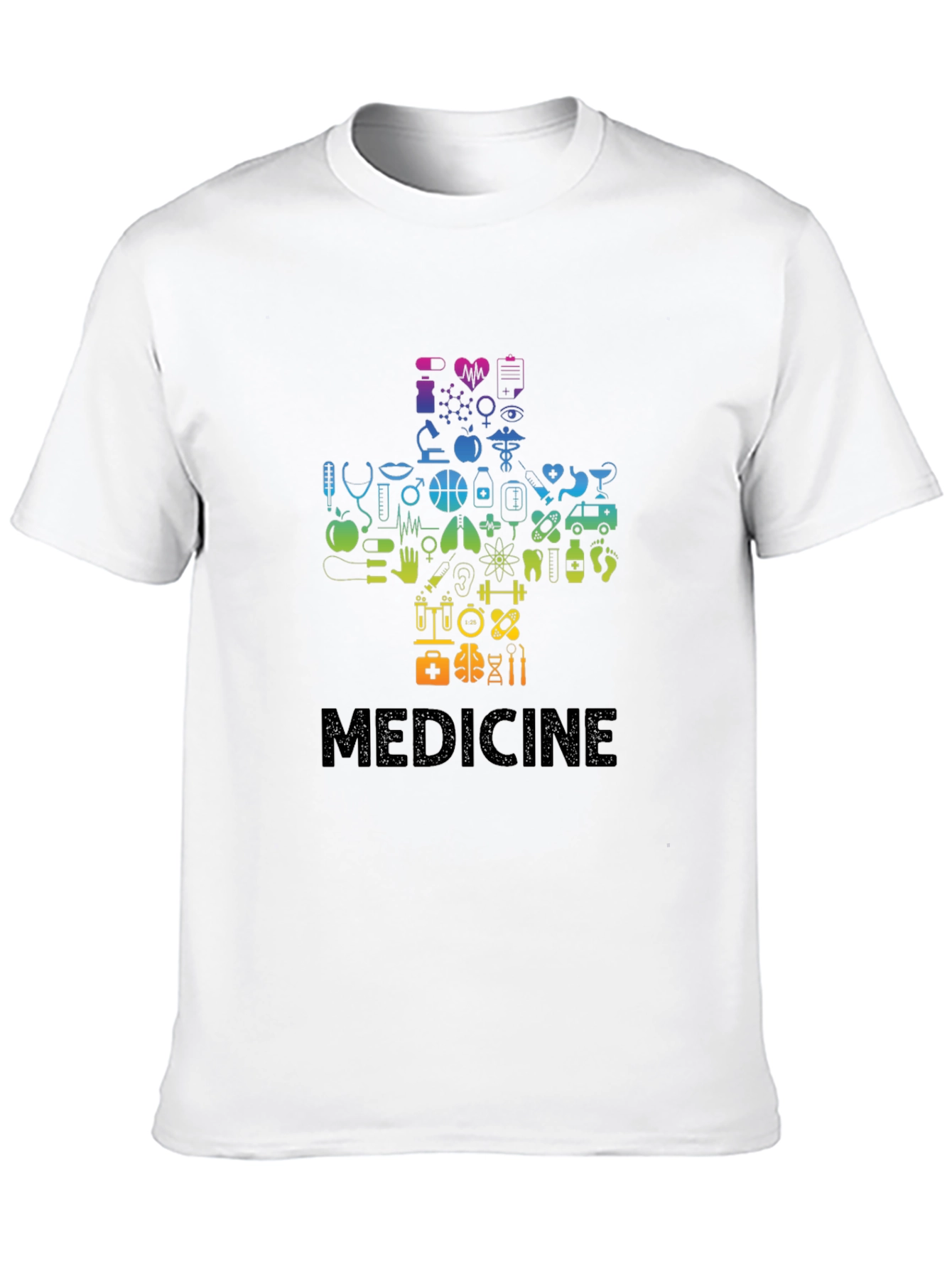 Medical Symbol Graphic Tee - Black Cotton Blend T-Shirt