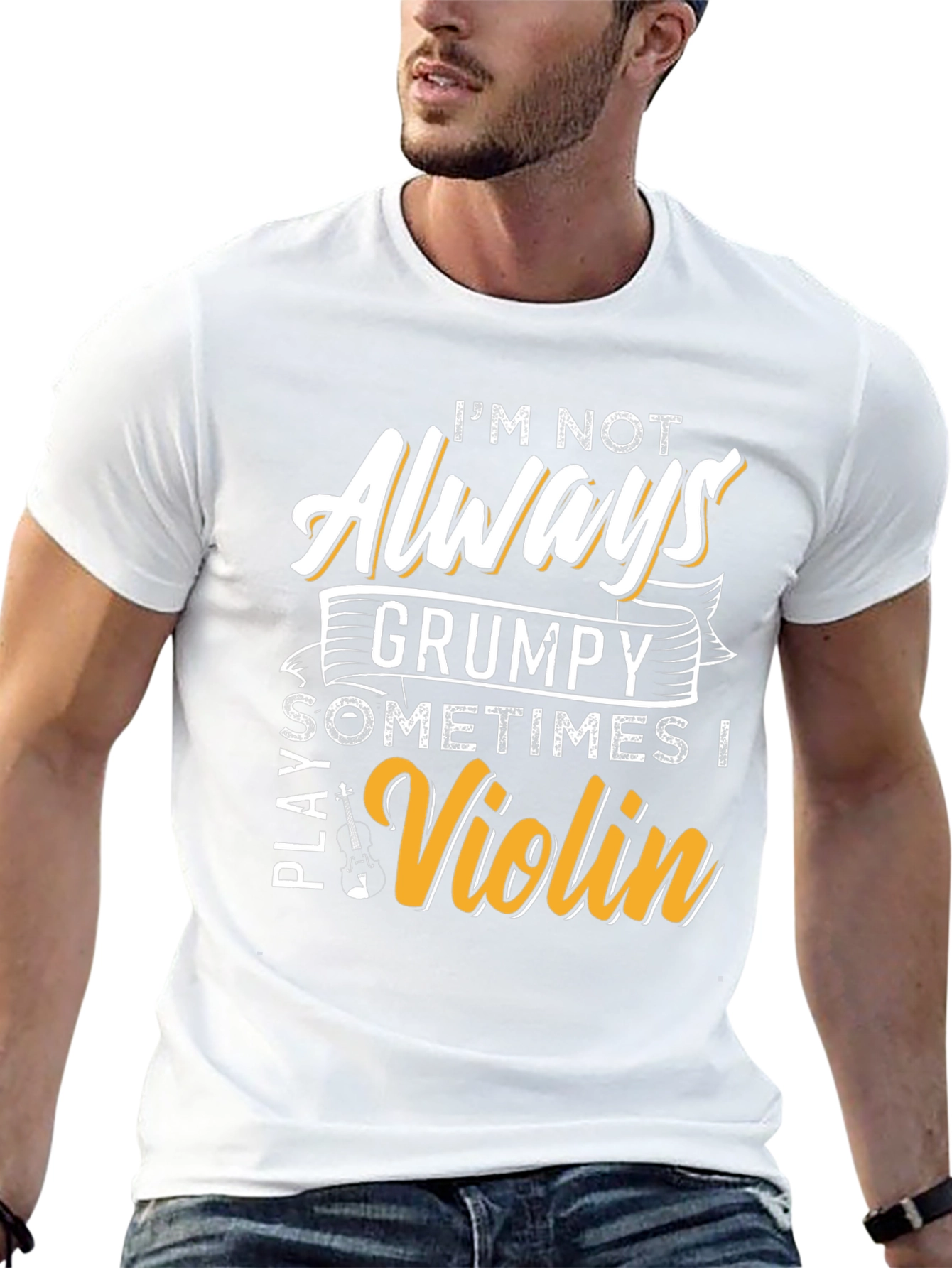Grumpy Violinist Graphic Tee - Play Your Tune!