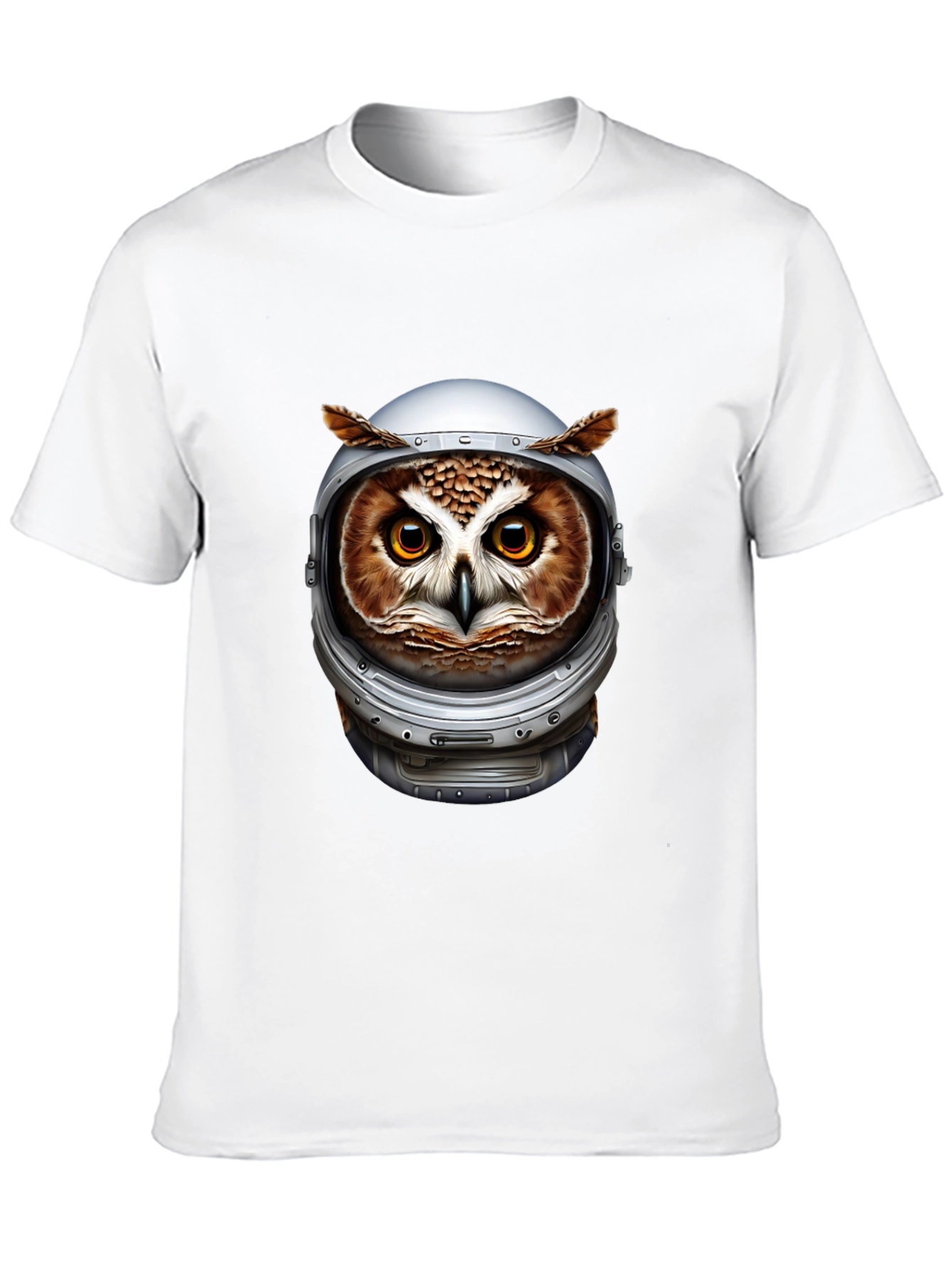 Owl Astronaut Graphic Black T-Shirt