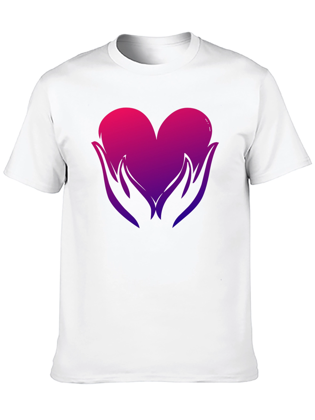 Heart Hands Graphic Tee - Soft Black Cotton Blend