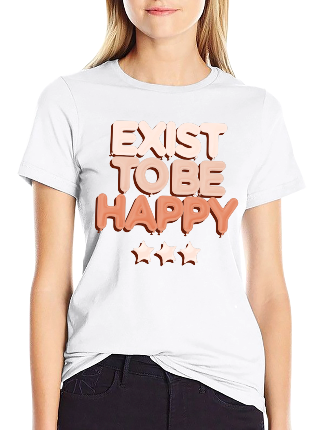 Exist to Be Happy Graphic T-Shirt - Positive Vibes