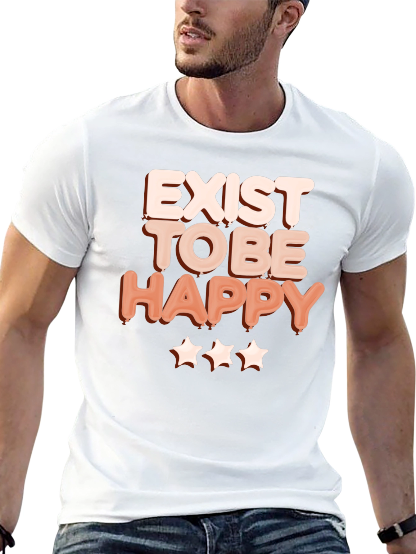 Exist to Be Happy Graphic T-Shirt - Positive Vibes