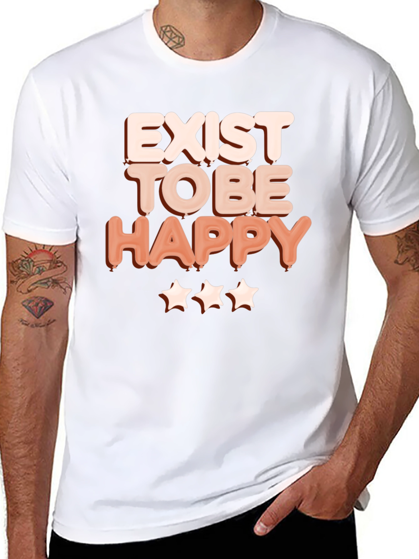 Exist to Be Happy Graphic T-Shirt - Positive Vibes