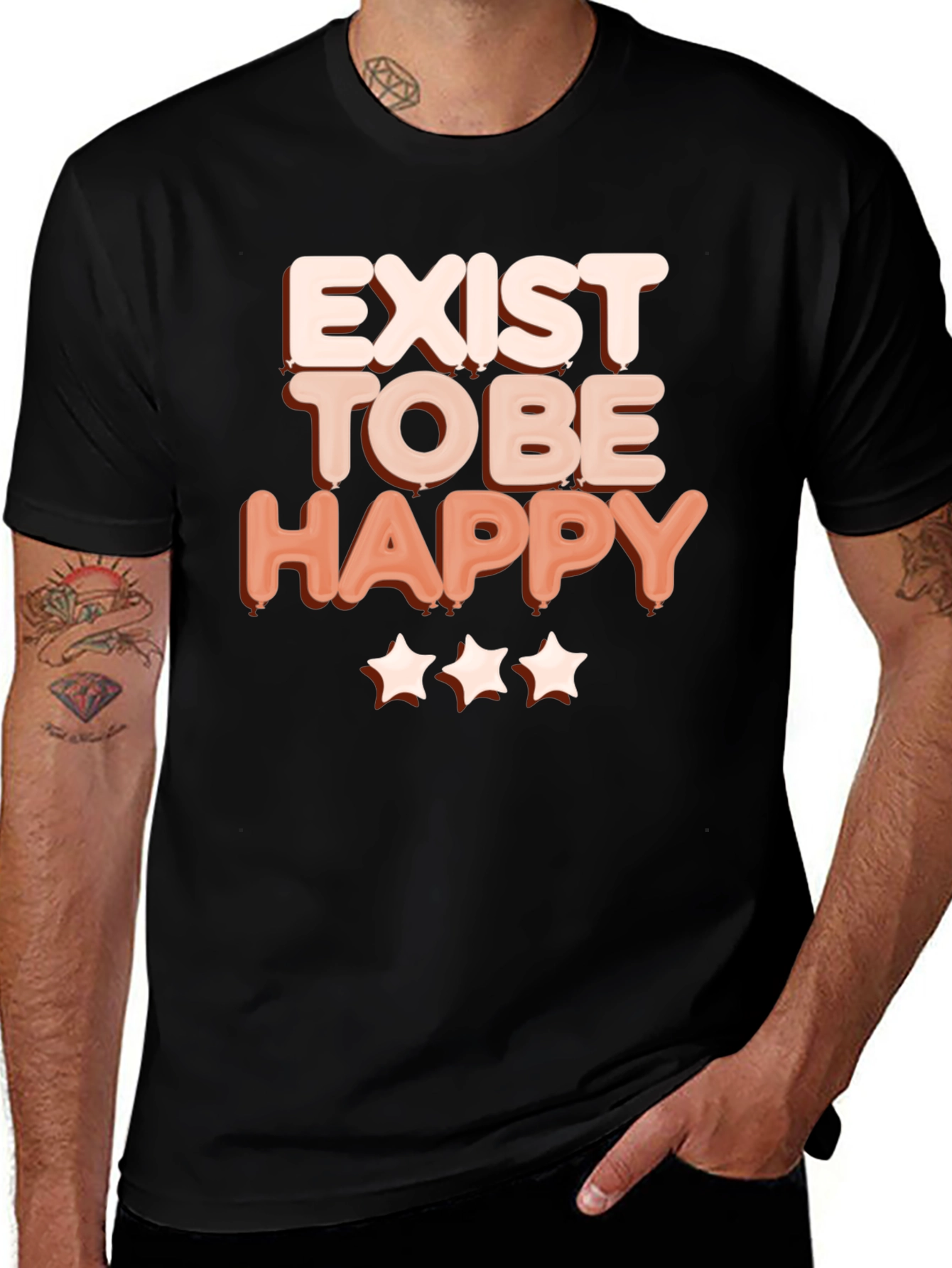 Exist to Be Happy Graphic T-Shirt - Positive Vibes