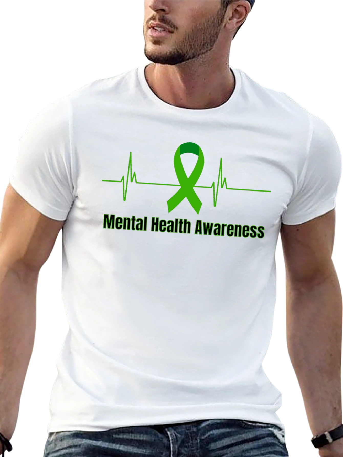 Mental Health Awareness Ribbon Graphic T-Shirt