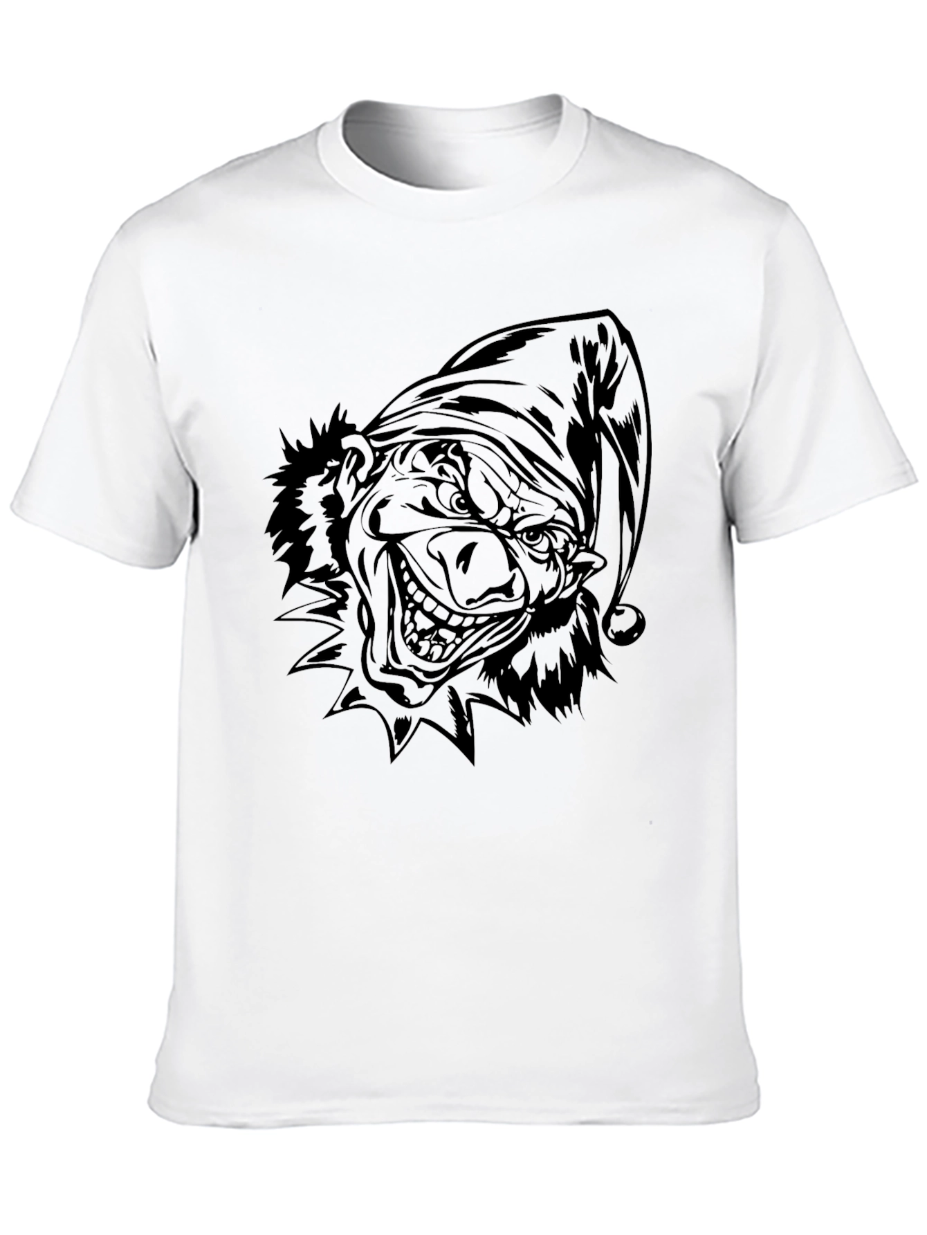 Creepy Clown Graphic Tee - Black Cotton Blend Shirt