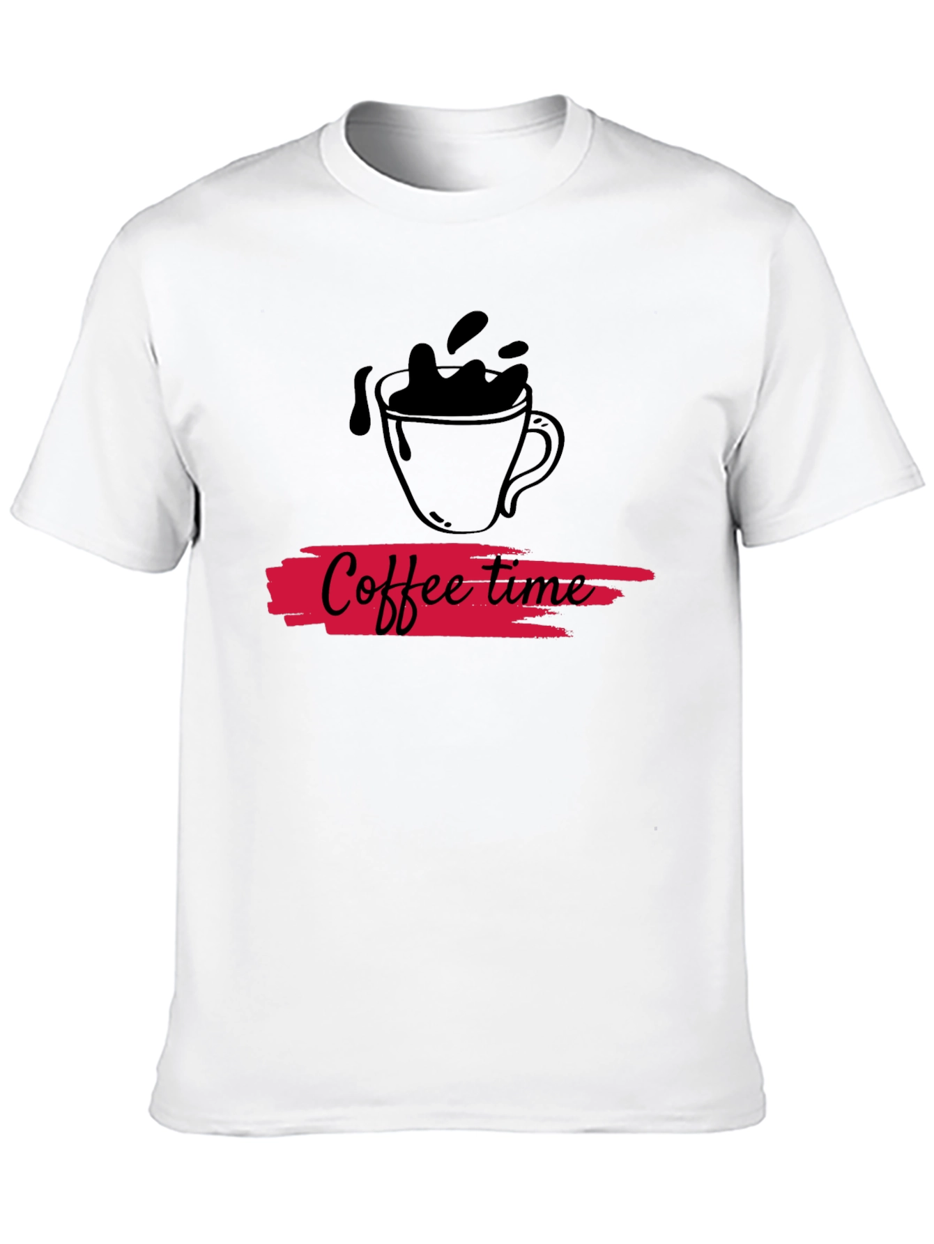 Coffee Time Graphic Tee - Black Cotton Casual T-Shirt