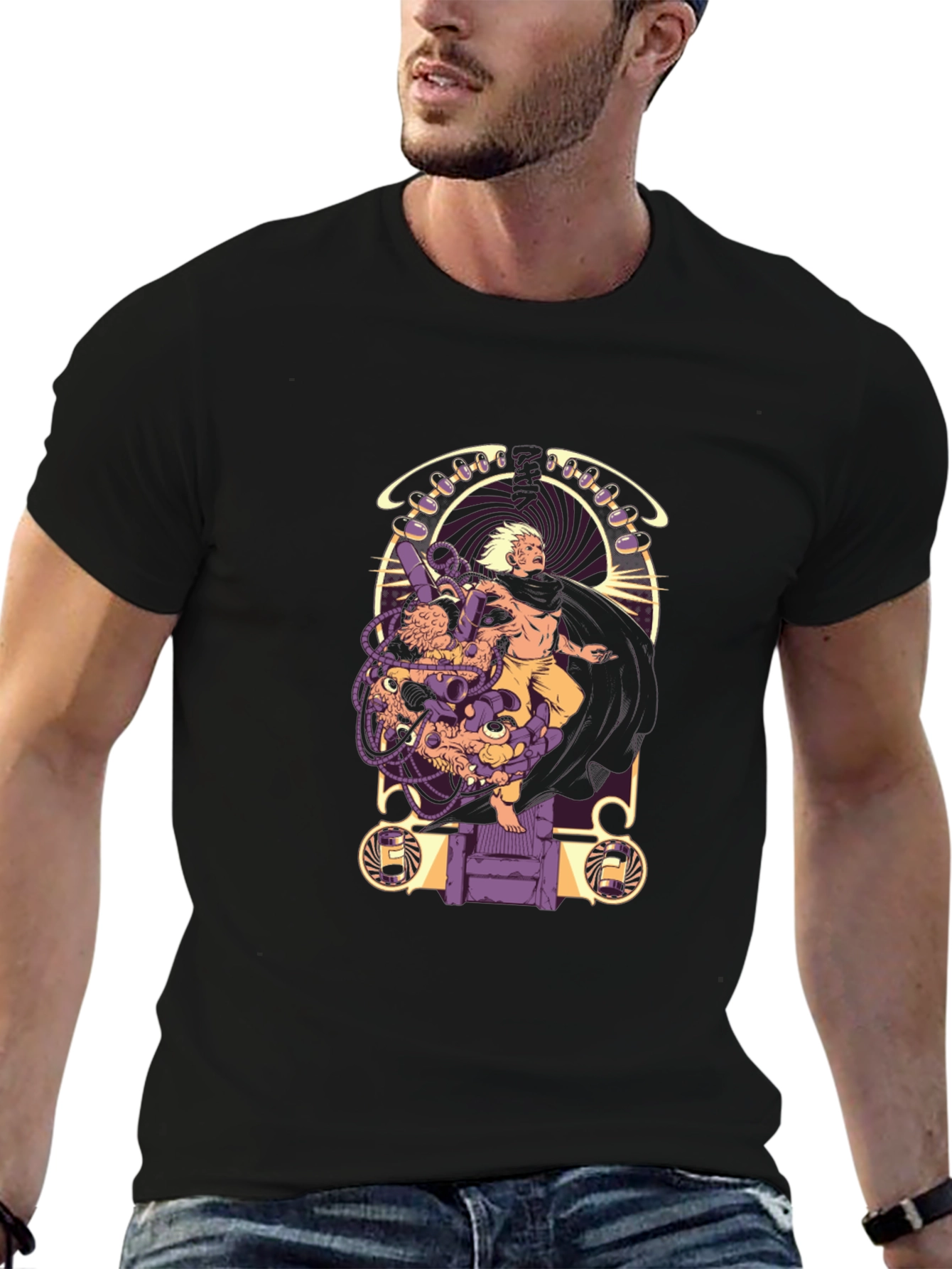 Graphic Tee - Sci-Fi Hero Art Nouveau Style