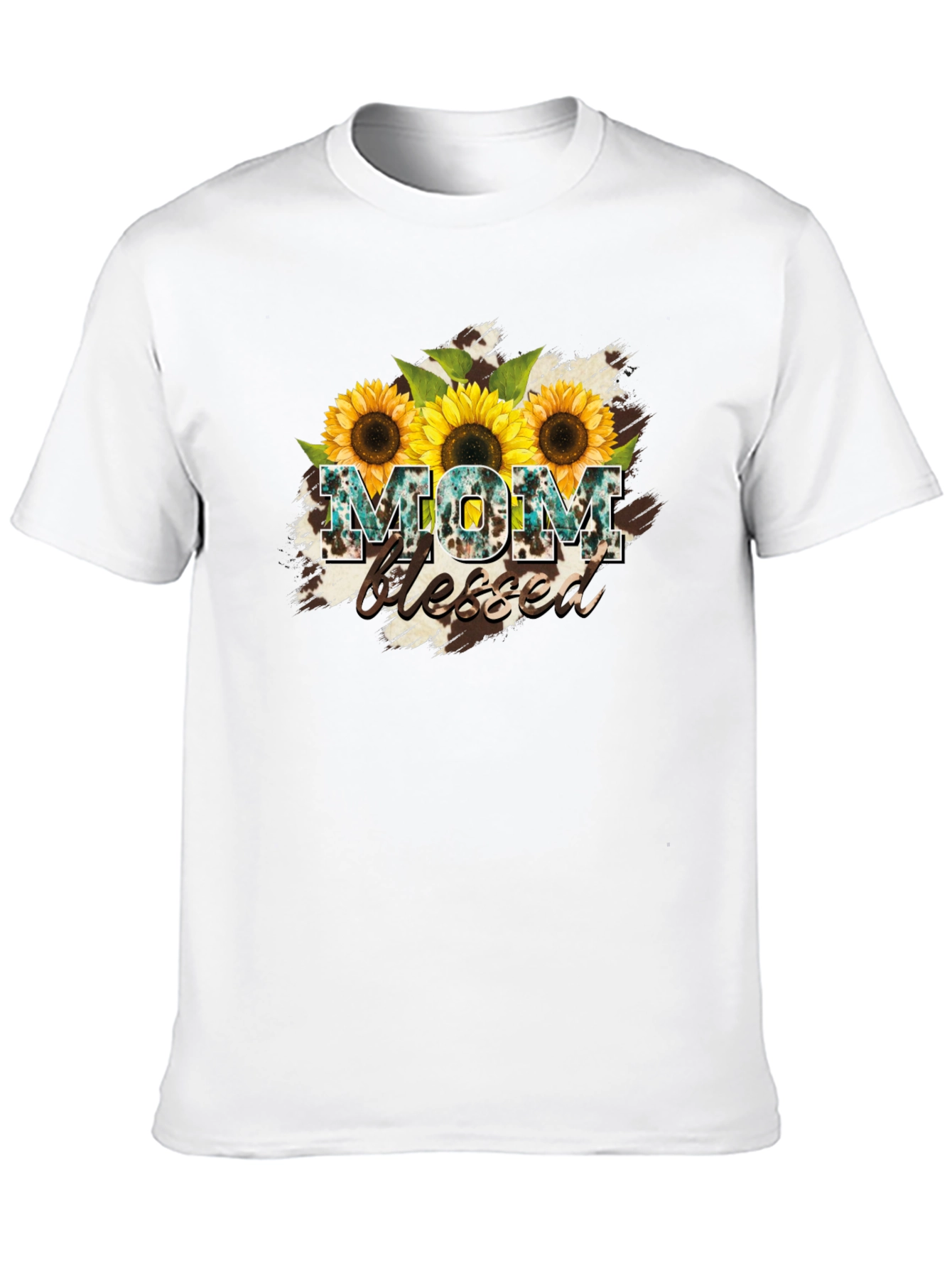 Mom Blessed Sunflower Graphic T-Shirt
