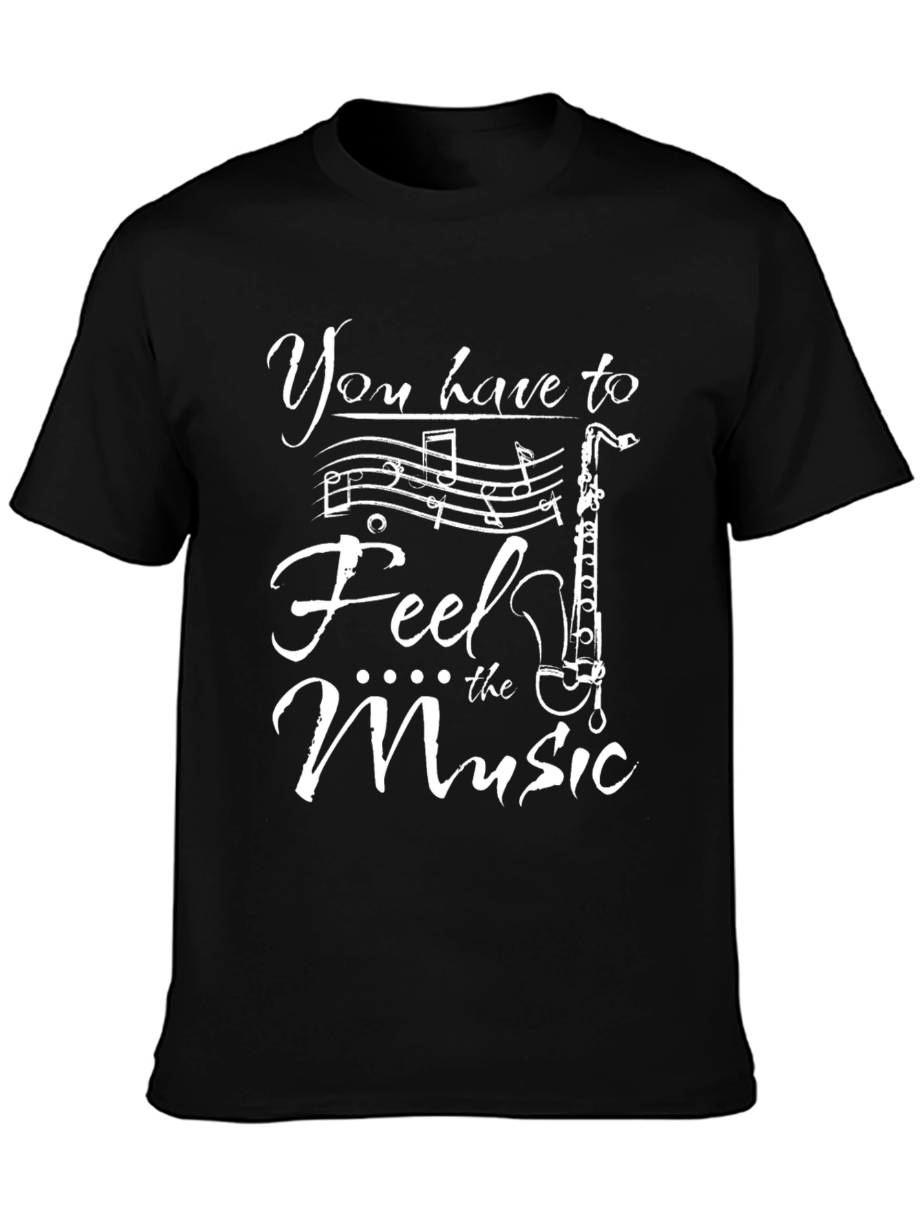 Feel the Music Black Graphic Tee