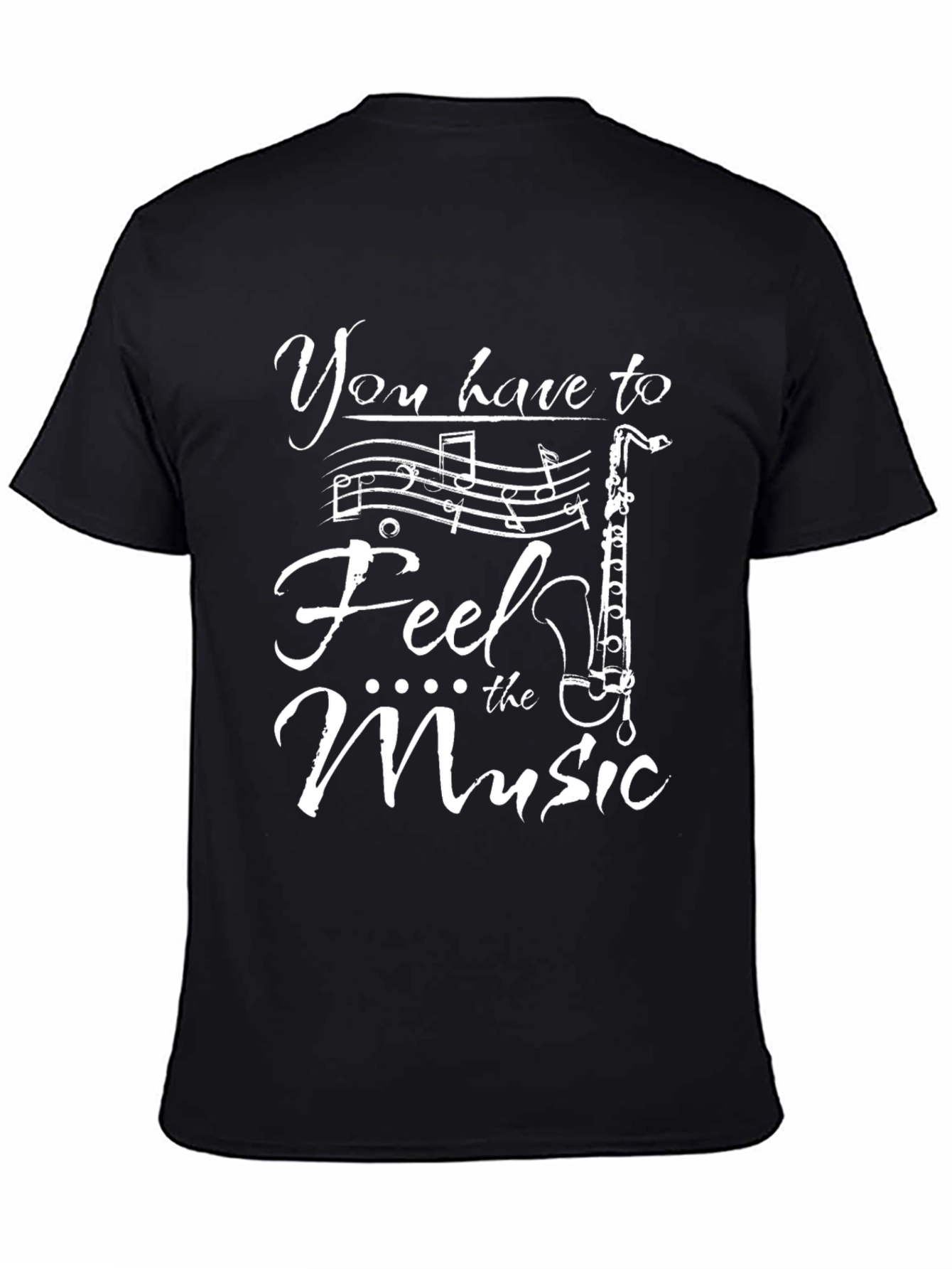 Feel the Music Black Graphic Tee