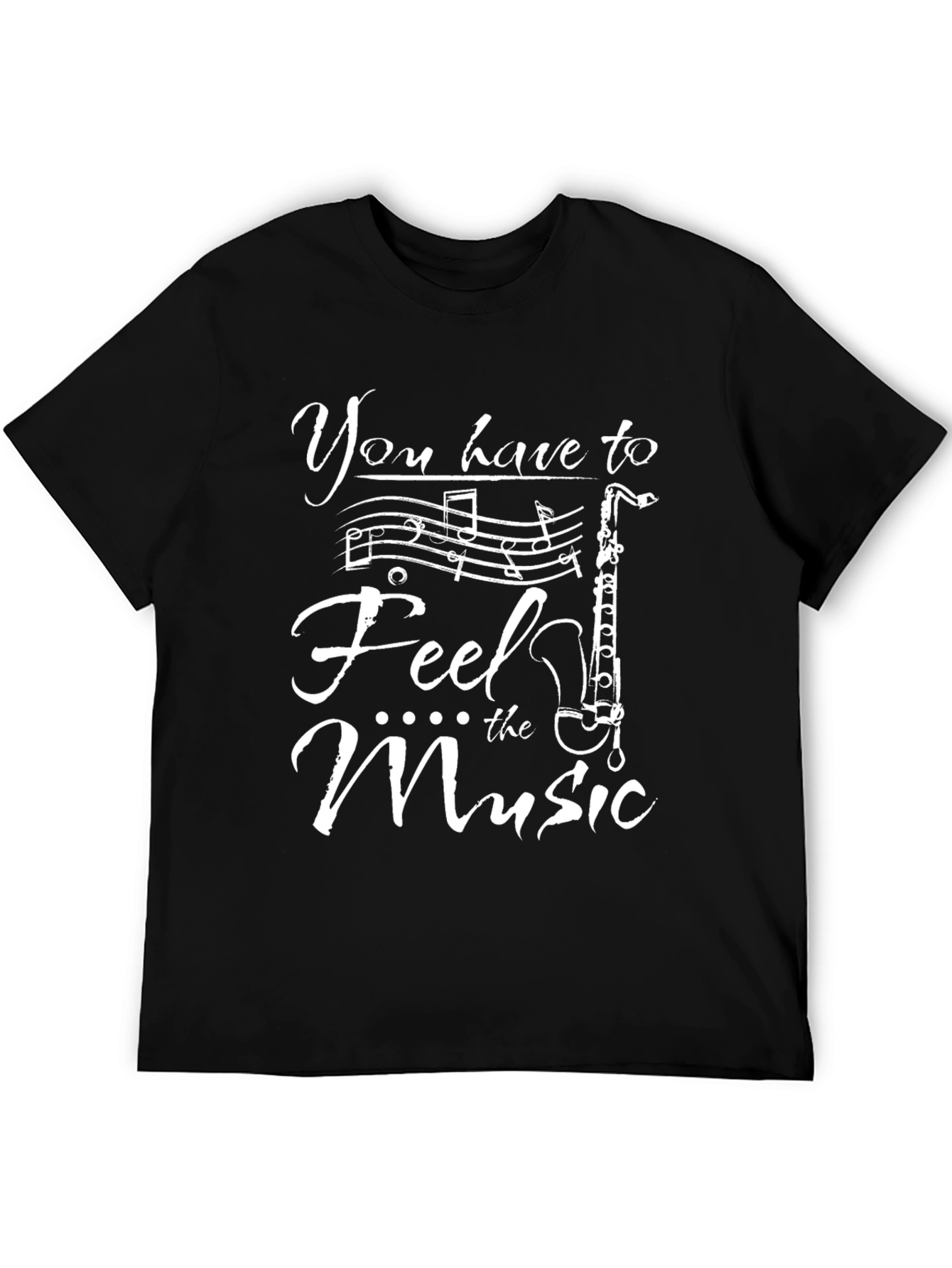 Feel the Music Black Graphic Tee