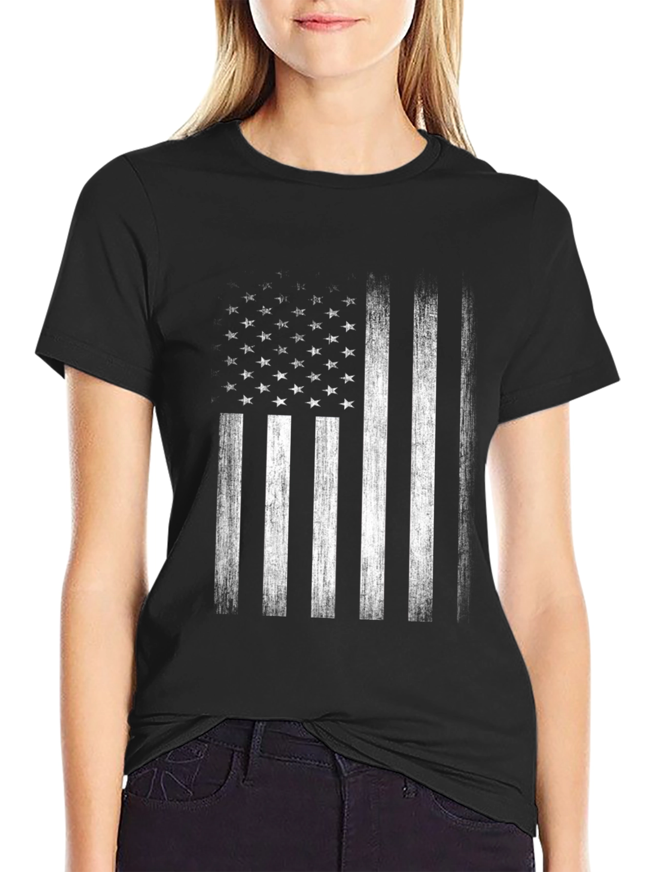 American Flag Distressed Graphic Tee