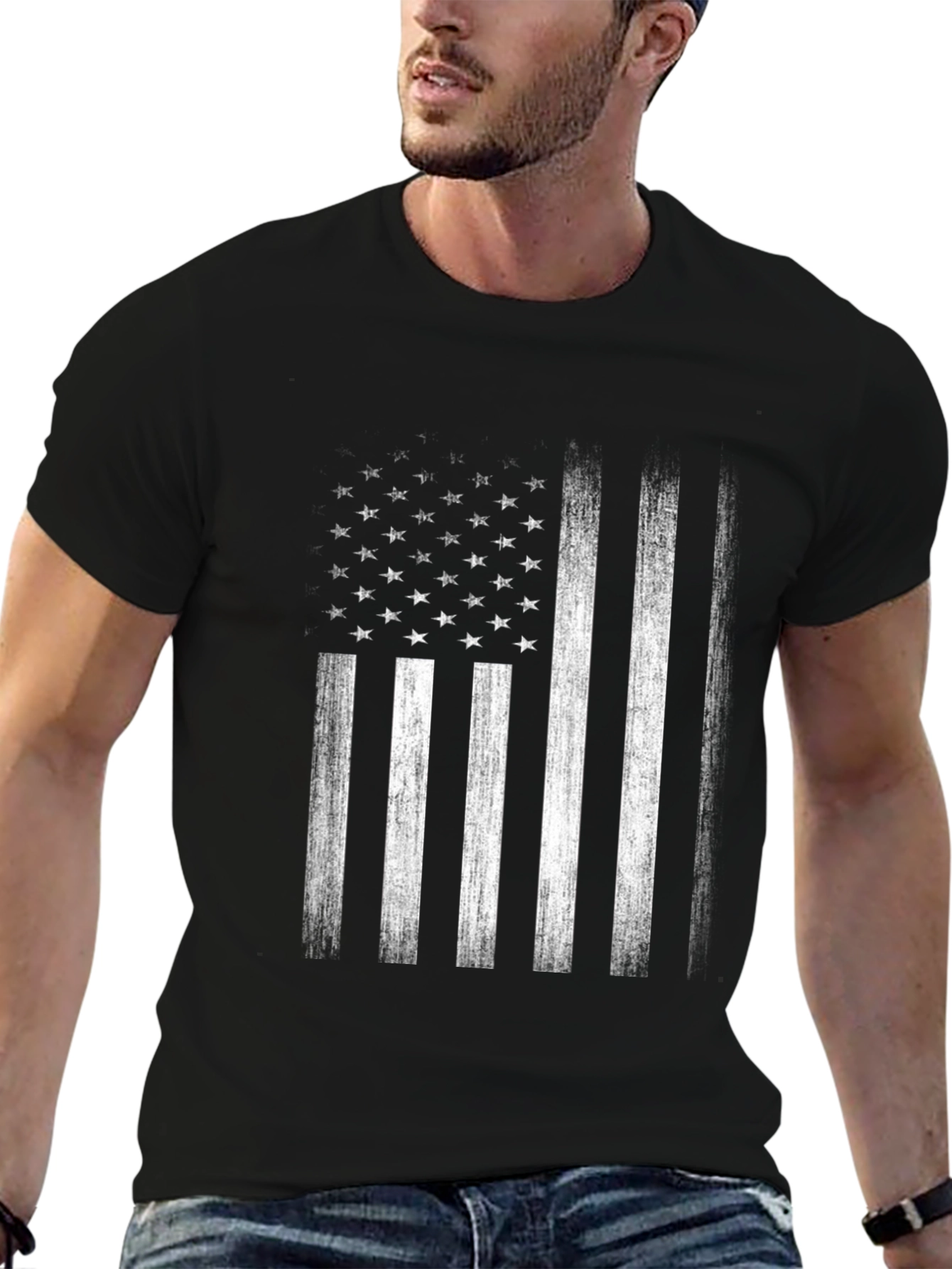 American Flag Distressed Graphic Tee