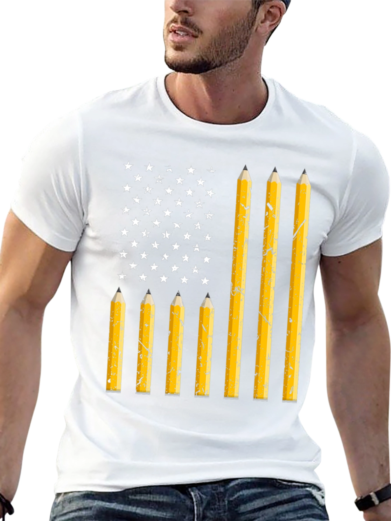 American Flag Pencil T-Shirt