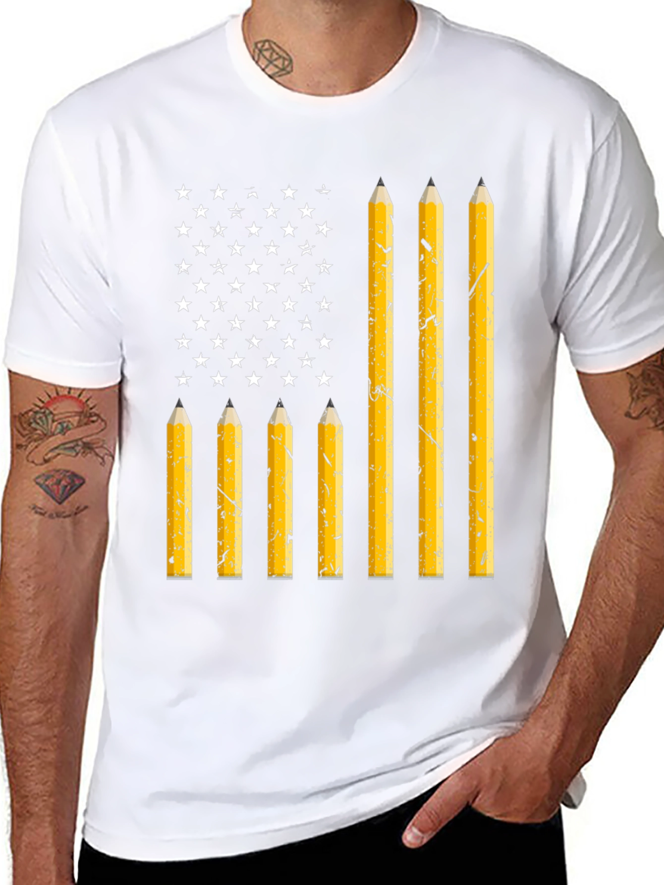 American Flag Pencil T-Shirt