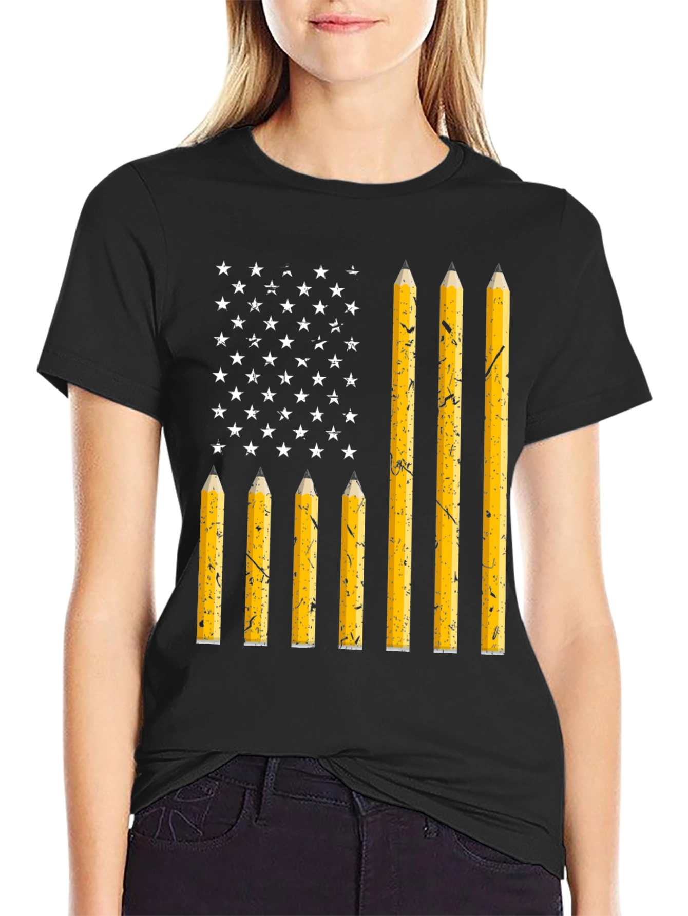 American Flag Pencil T-Shirt