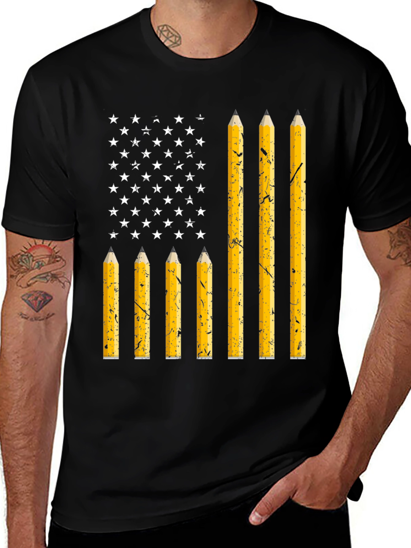 American Flag Pencil T-Shirt