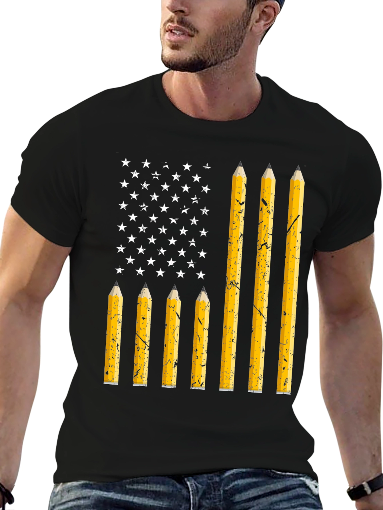 American Flag Pencil T-Shirt