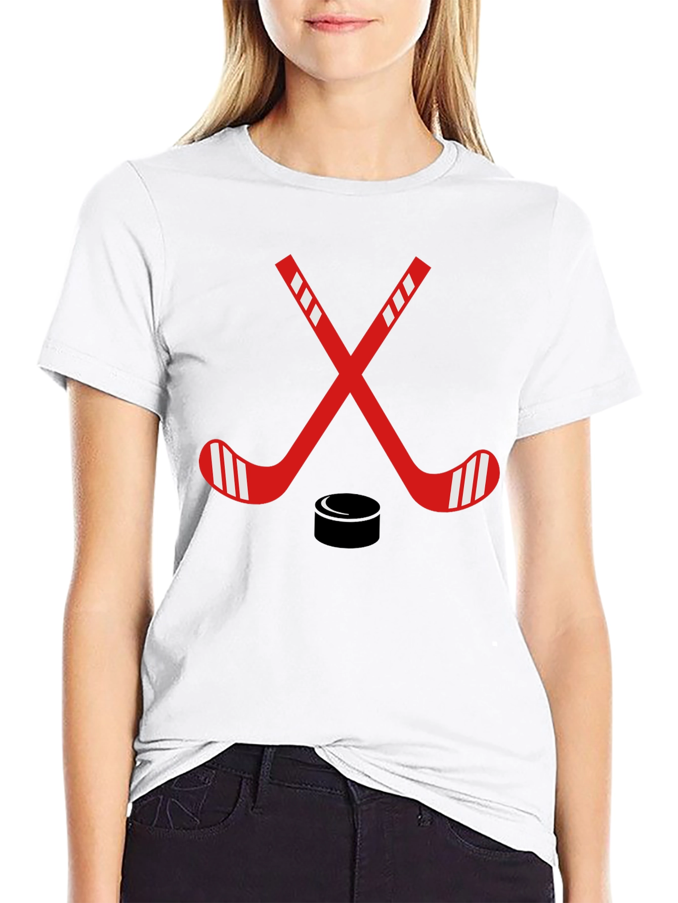 Hockey Sticks & Puck Graphic Tee