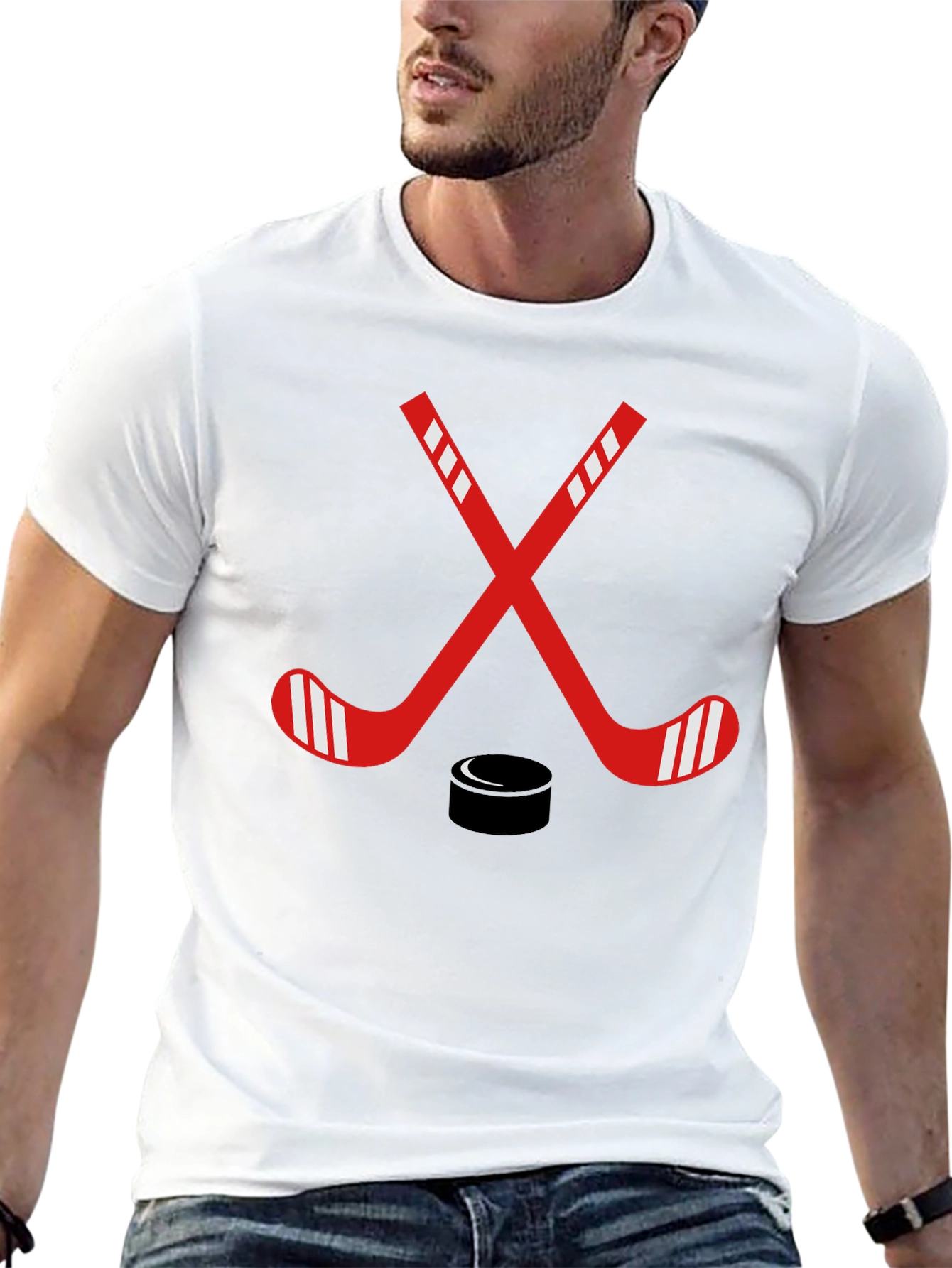Hockey Sticks & Puck Graphic Tee