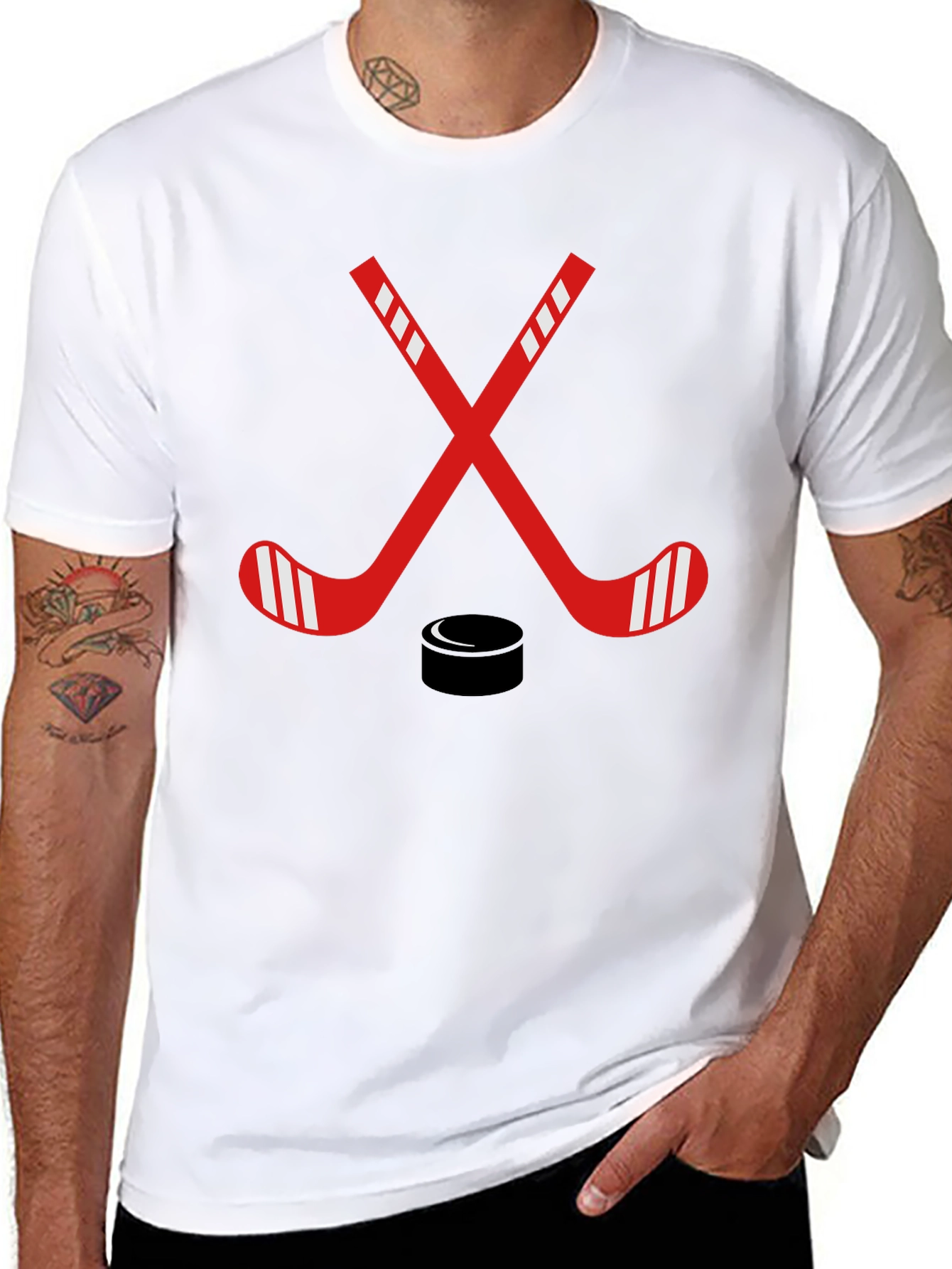 Hockey Sticks & Puck Graphic Tee
