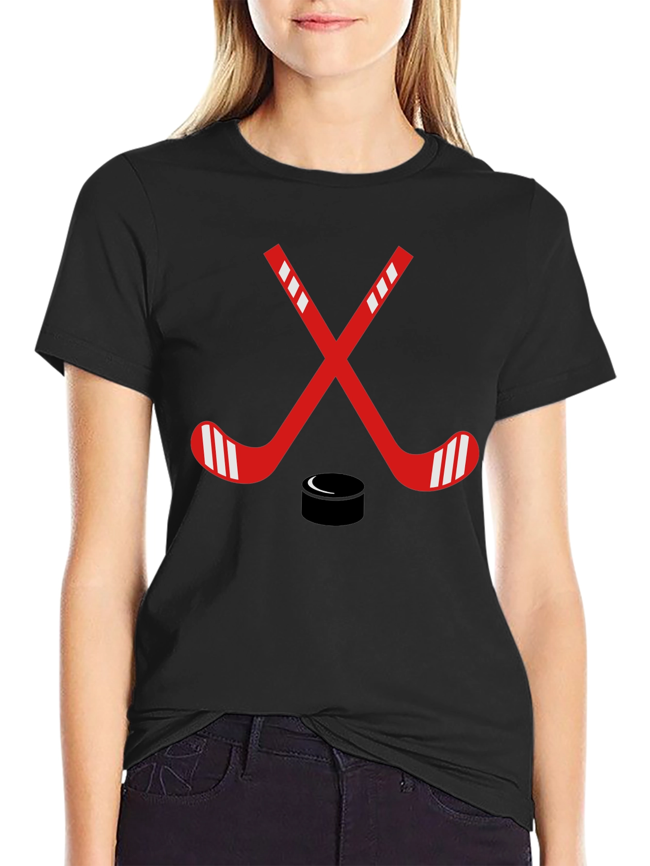 Hockey Sticks & Puck Graphic Tee