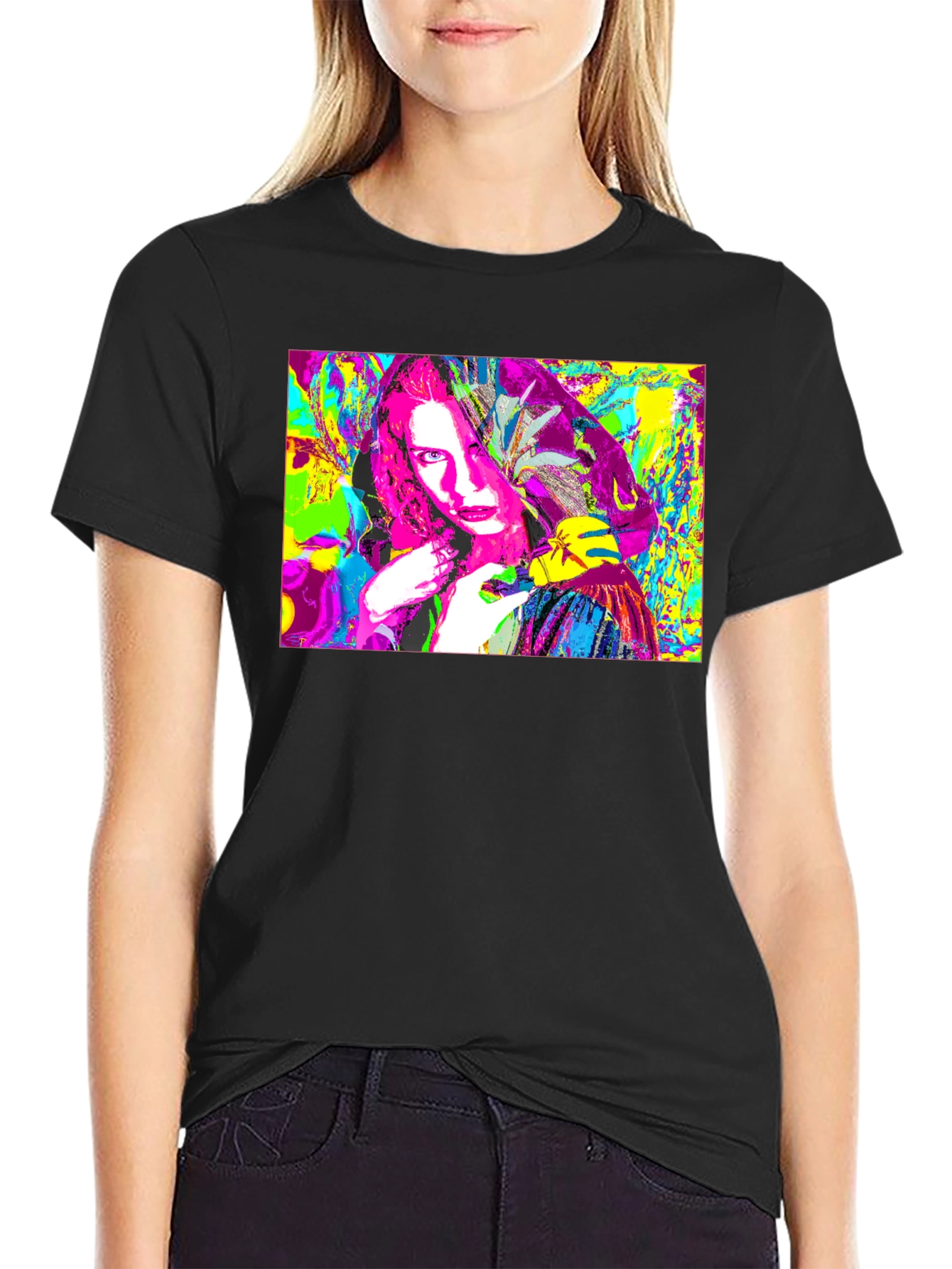 Abstract Pop Art Graphic Tee - Black Unisex T-Shirt