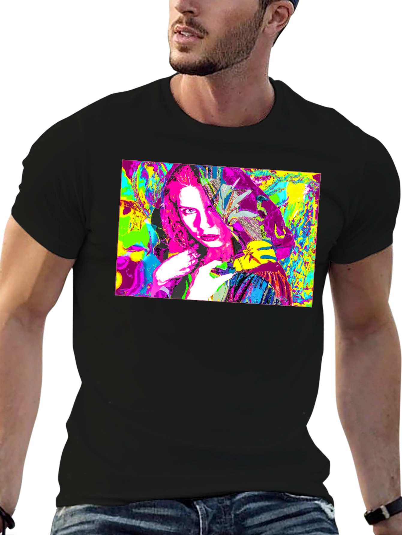Abstract Pop Art Graphic Tee - Black Unisex T-Shirt