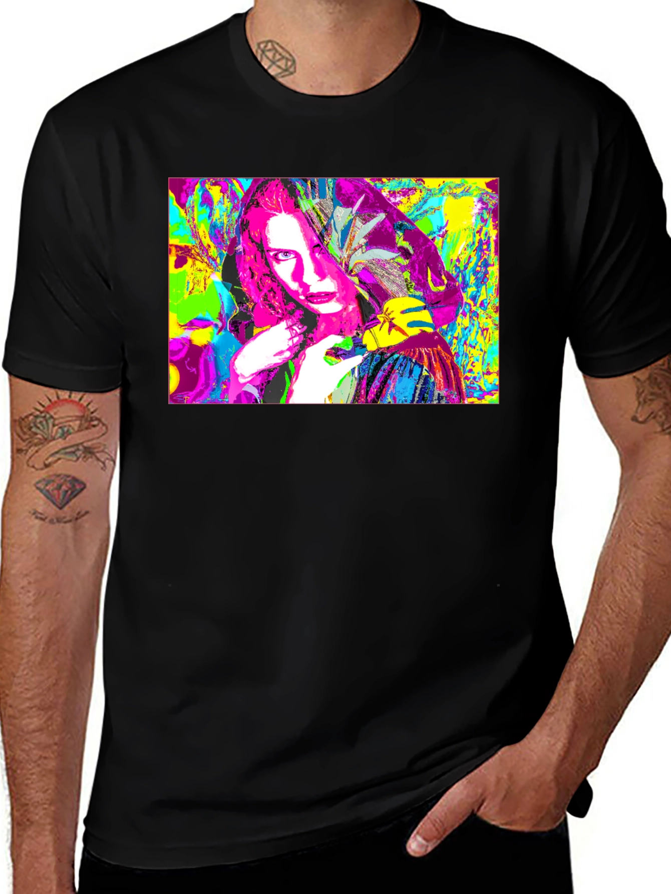Abstract Pop Art Graphic Tee - Black Unisex T-Shirt